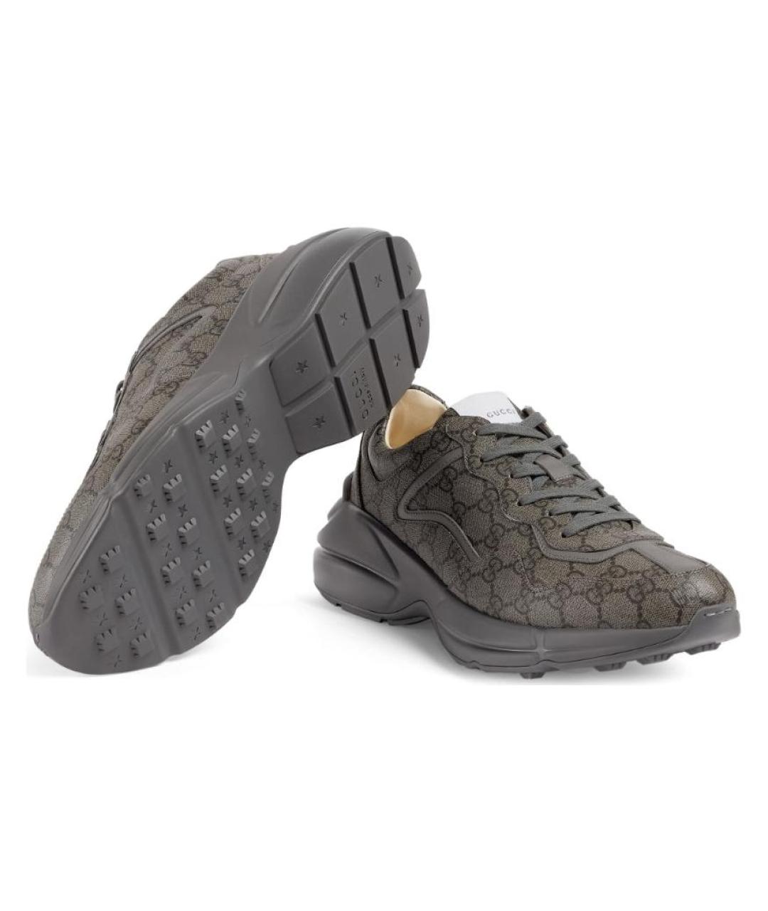 GUCCI Серые низкие кроссовки / кеды, фото 4