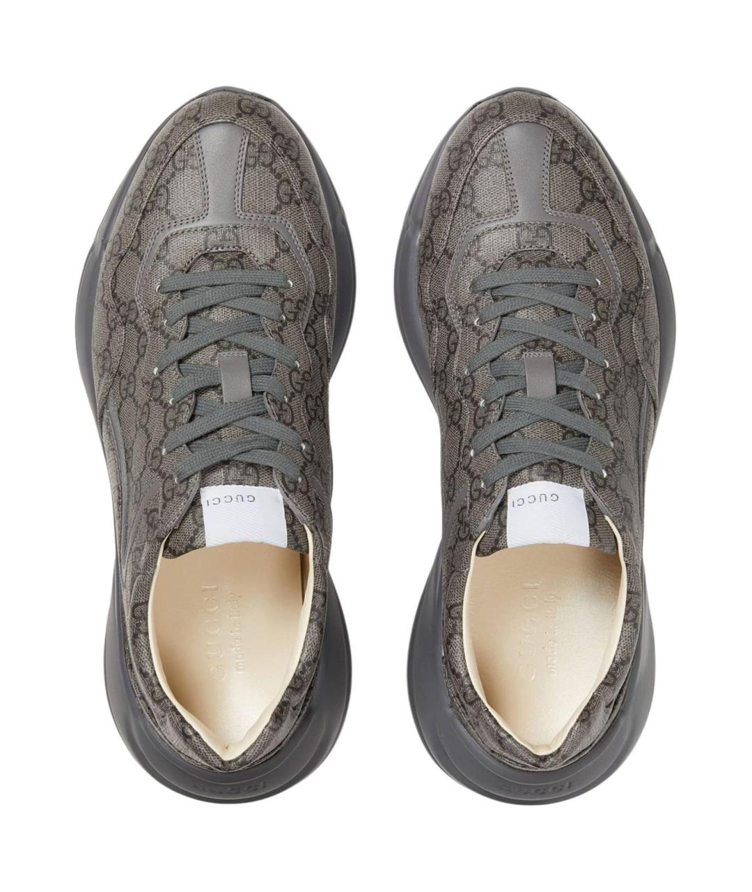 GUCCI Серые низкие кроссовки / кеды, фото 5