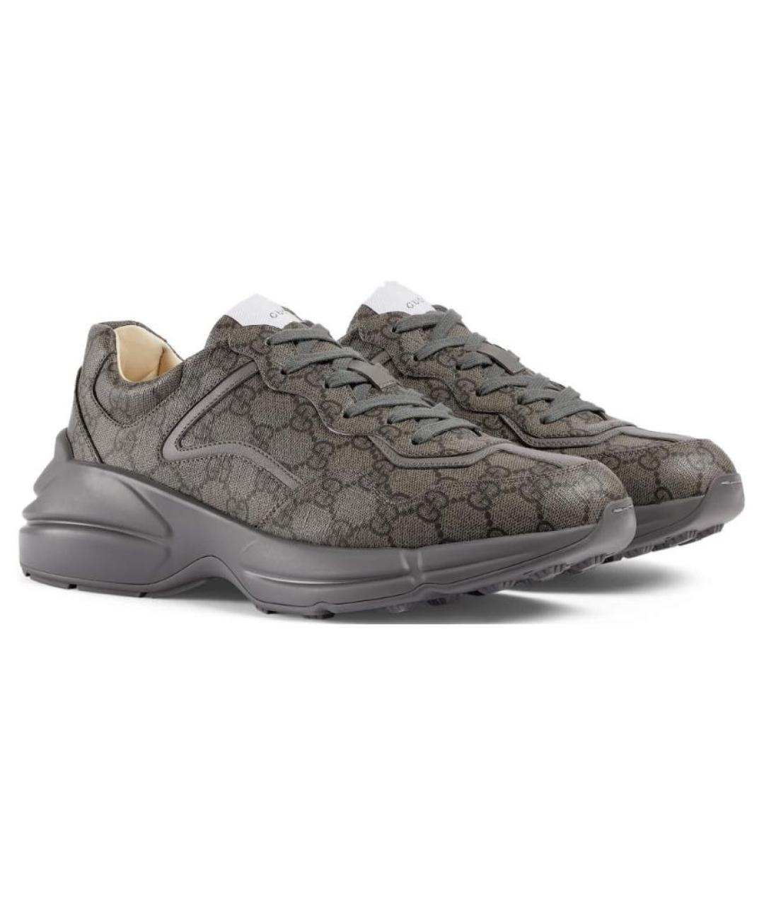 GUCCI Серые низкие кроссовки / кеды, фото 3