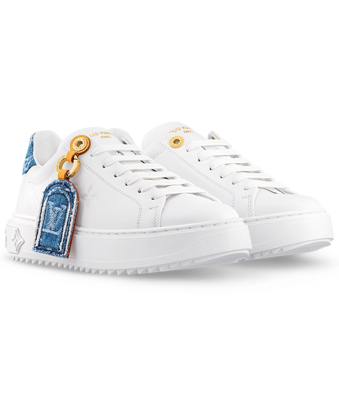 LOUIS VUITTON Белые кожаные кроссовки, фото 3