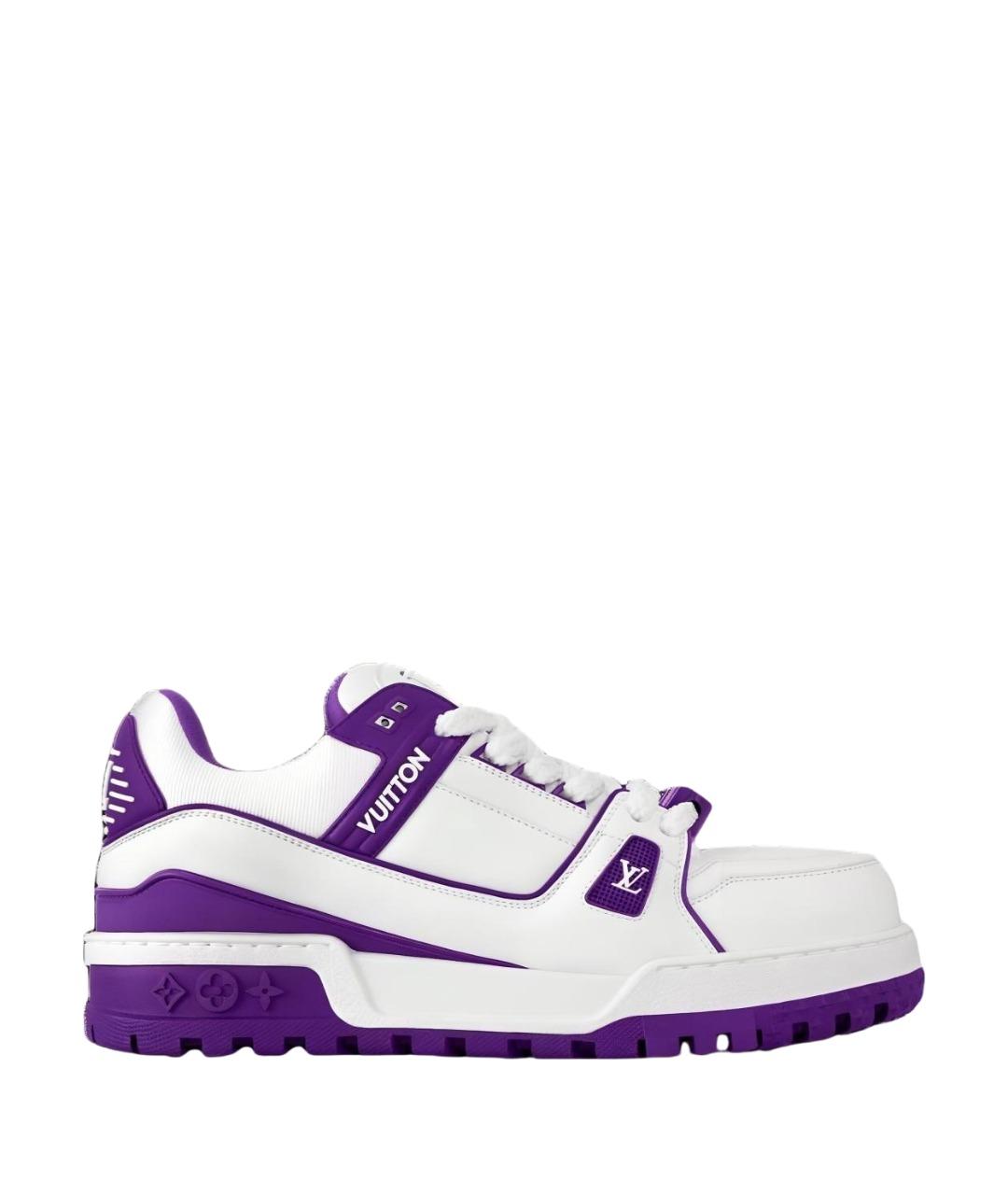 LOUIS VUITTON Фиолетовые кожаные кроссовки, фото 1