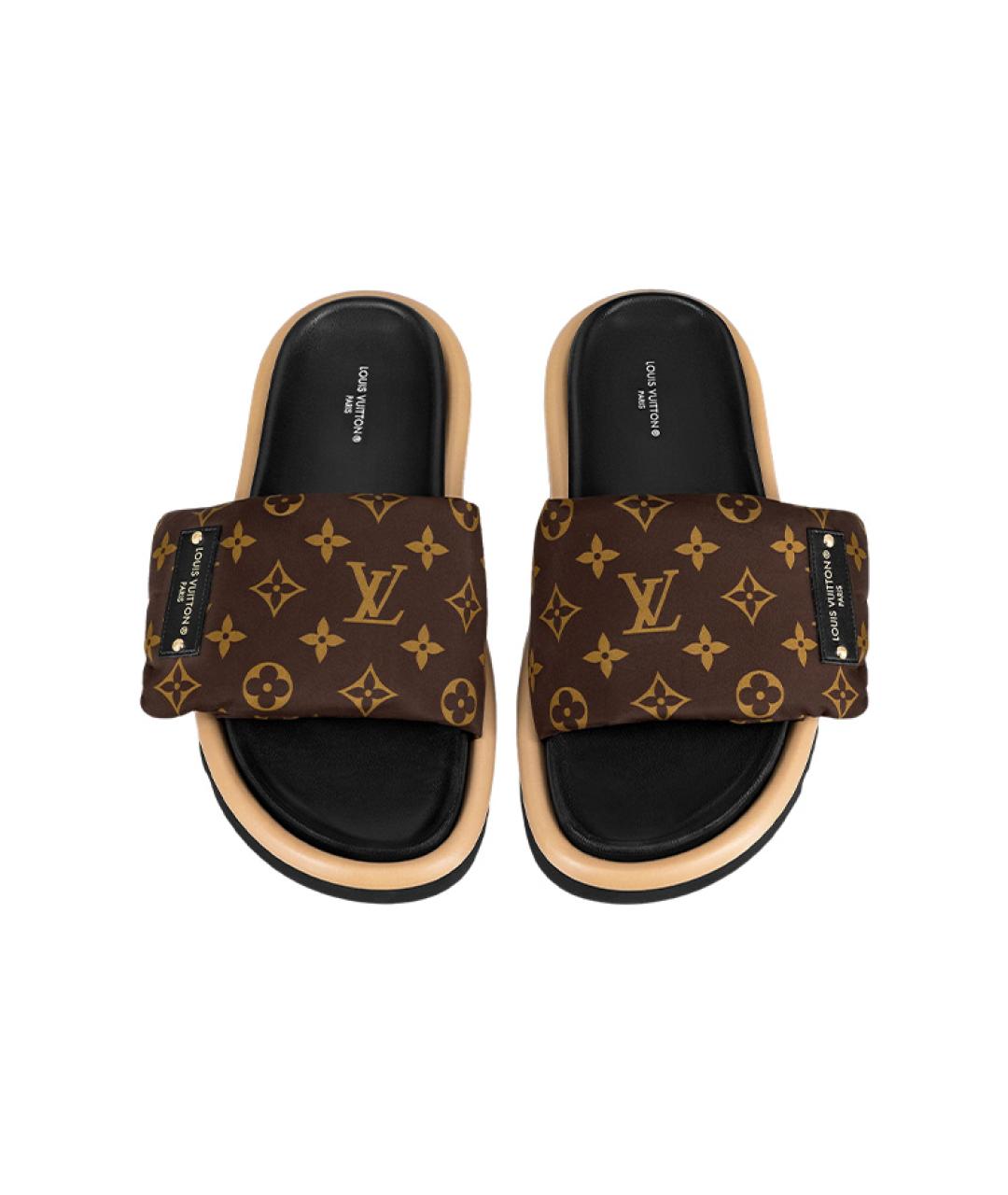 LOUIS VUITTON Коричневые шлепанцы, фото 5
