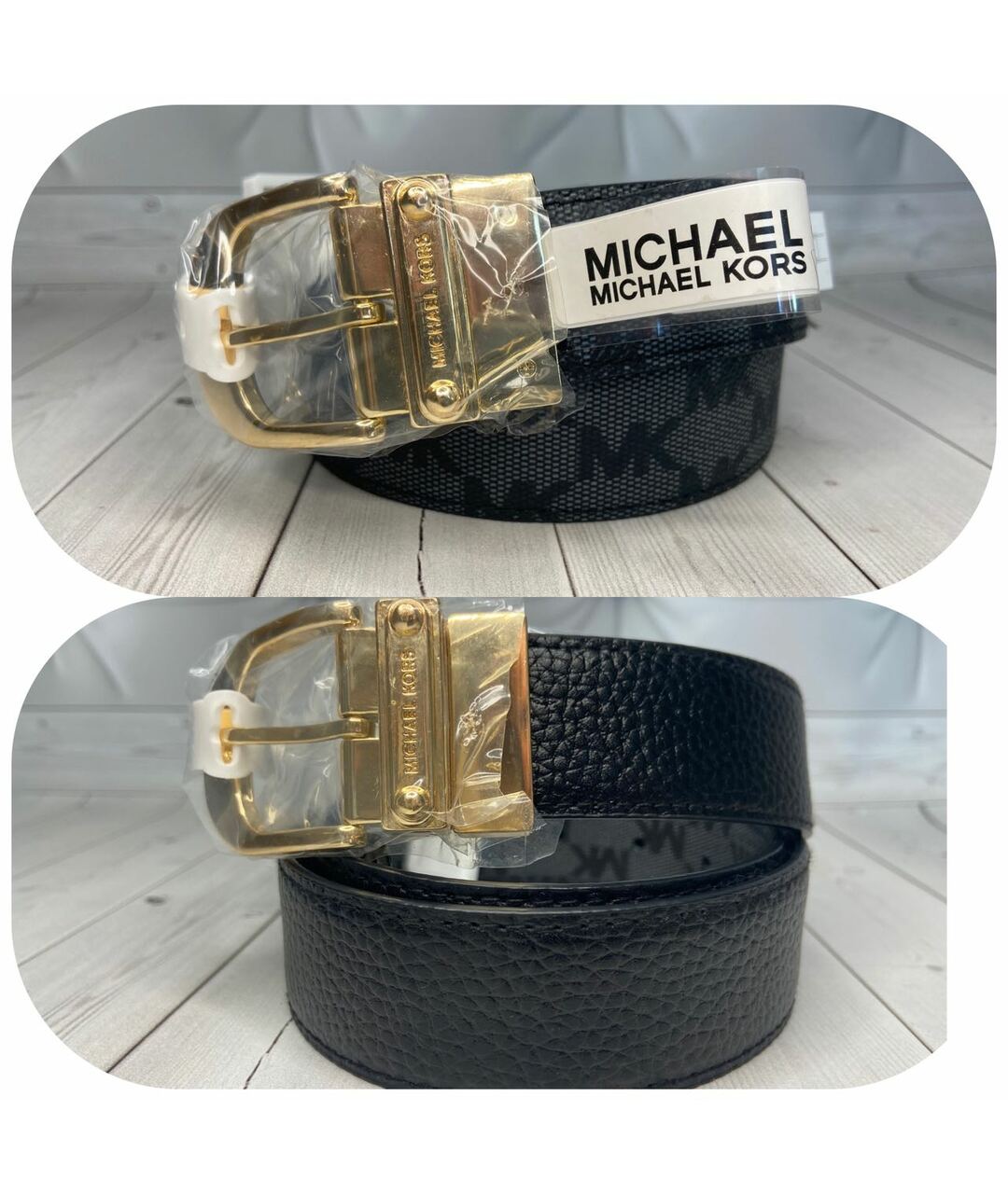 MICHAEL KORS Черный кожаный ремень, фото 6