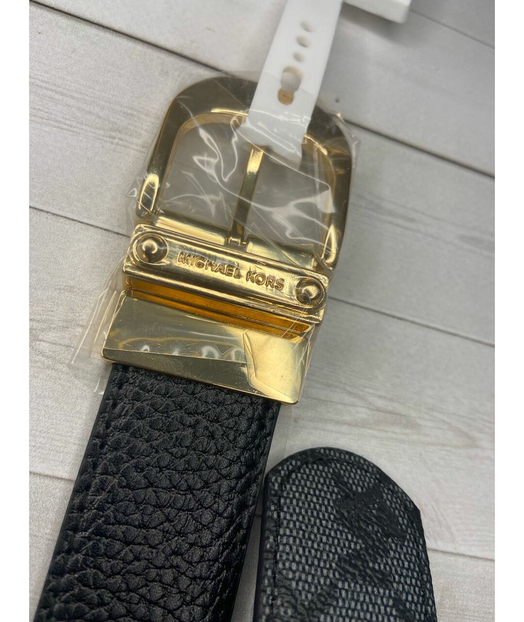 MICHAEL KORS Черный кожаный ремень, фото 4