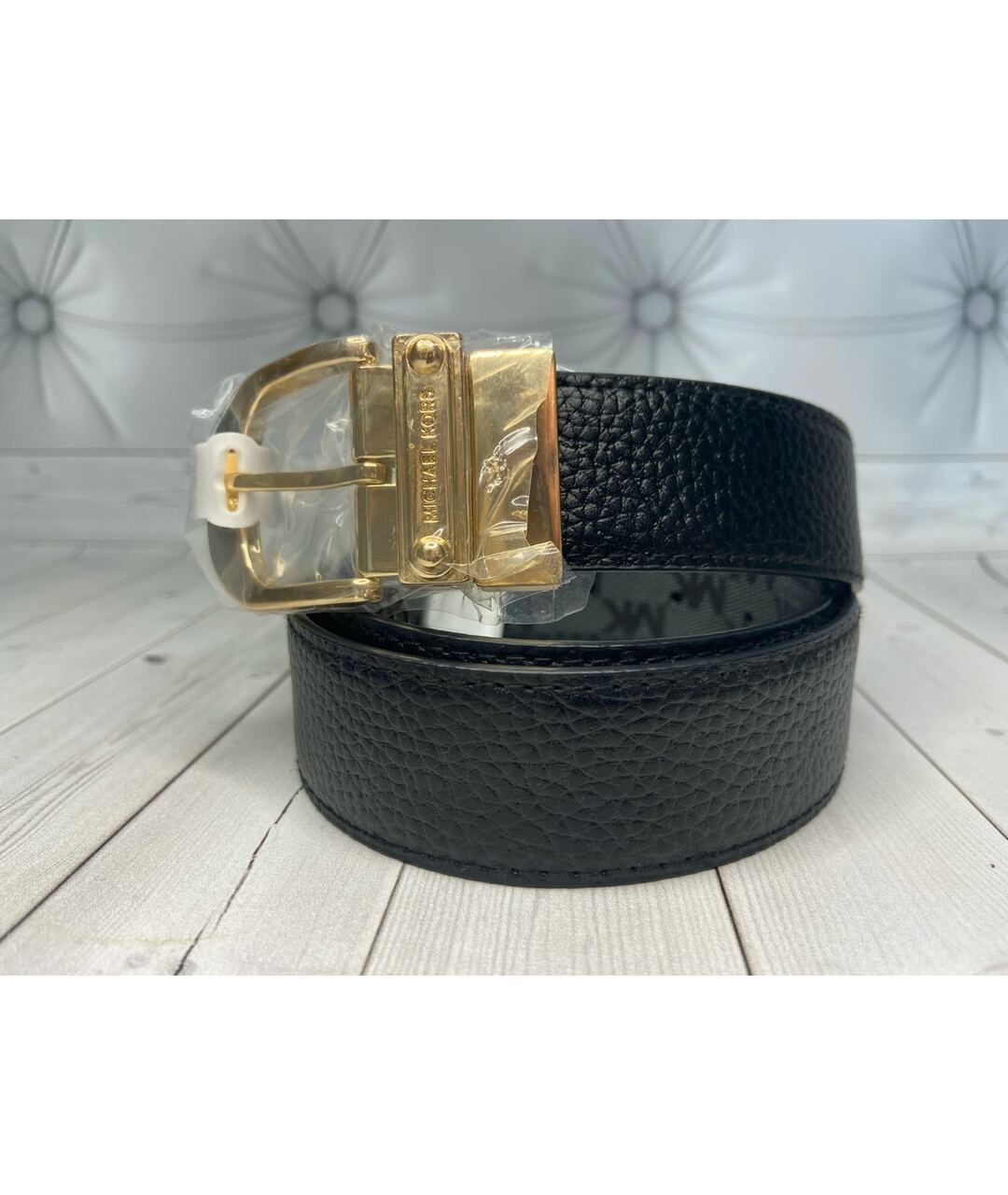 MICHAEL KORS Черный кожаный ремень, фото 7