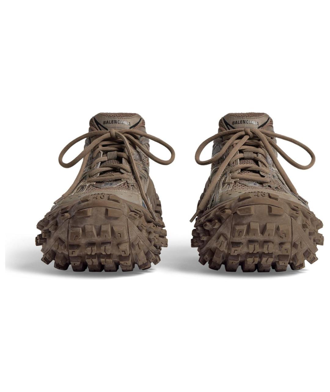 BALENCIAGA Коричневые низкие кроссовки / кеды, фото 4