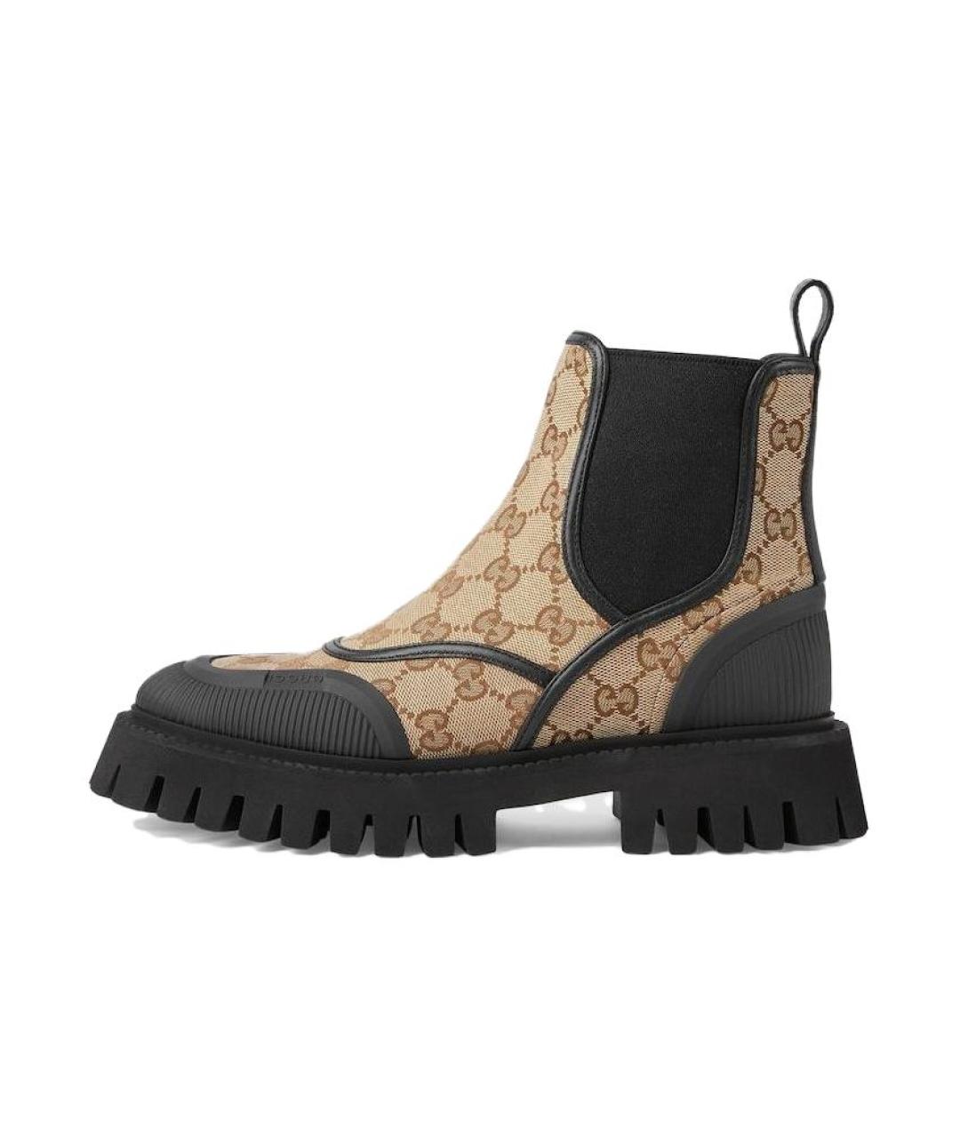 GUCCI Бежевые текстильные полусапоги, фото 2