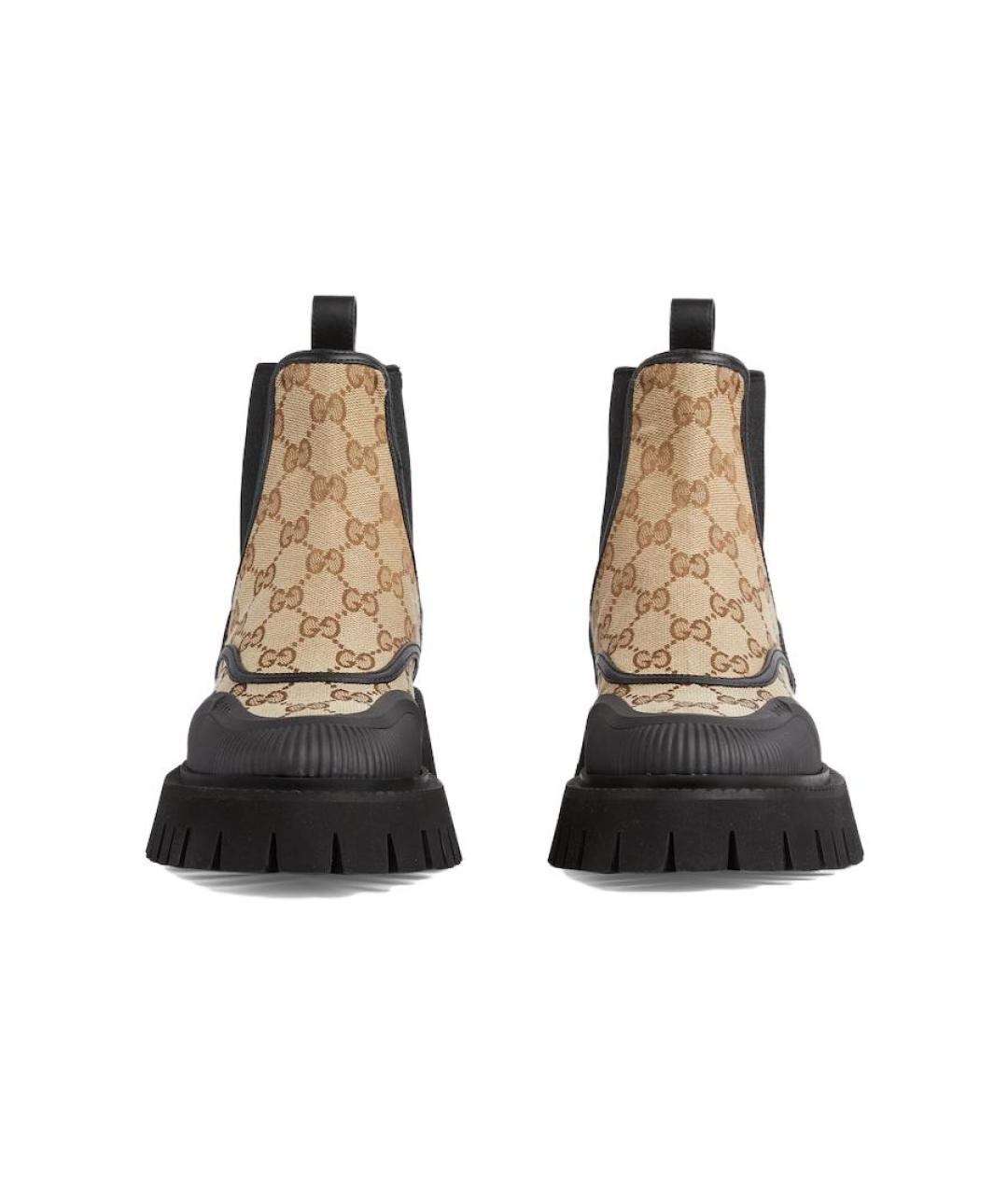 GUCCI Бежевые текстильные полусапоги, фото 4