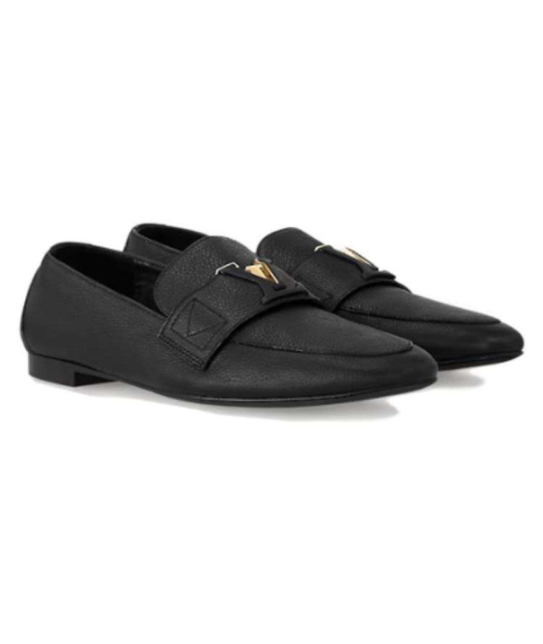 LOUIS VUITTON Черные кожаные лоферы, фото 3