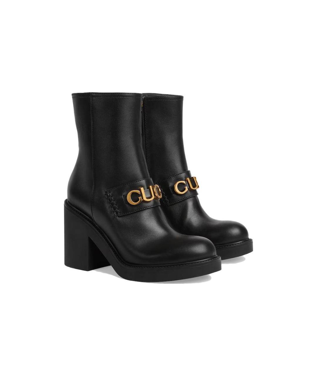 GUCCI Черные кожаные ботильоны, фото 3