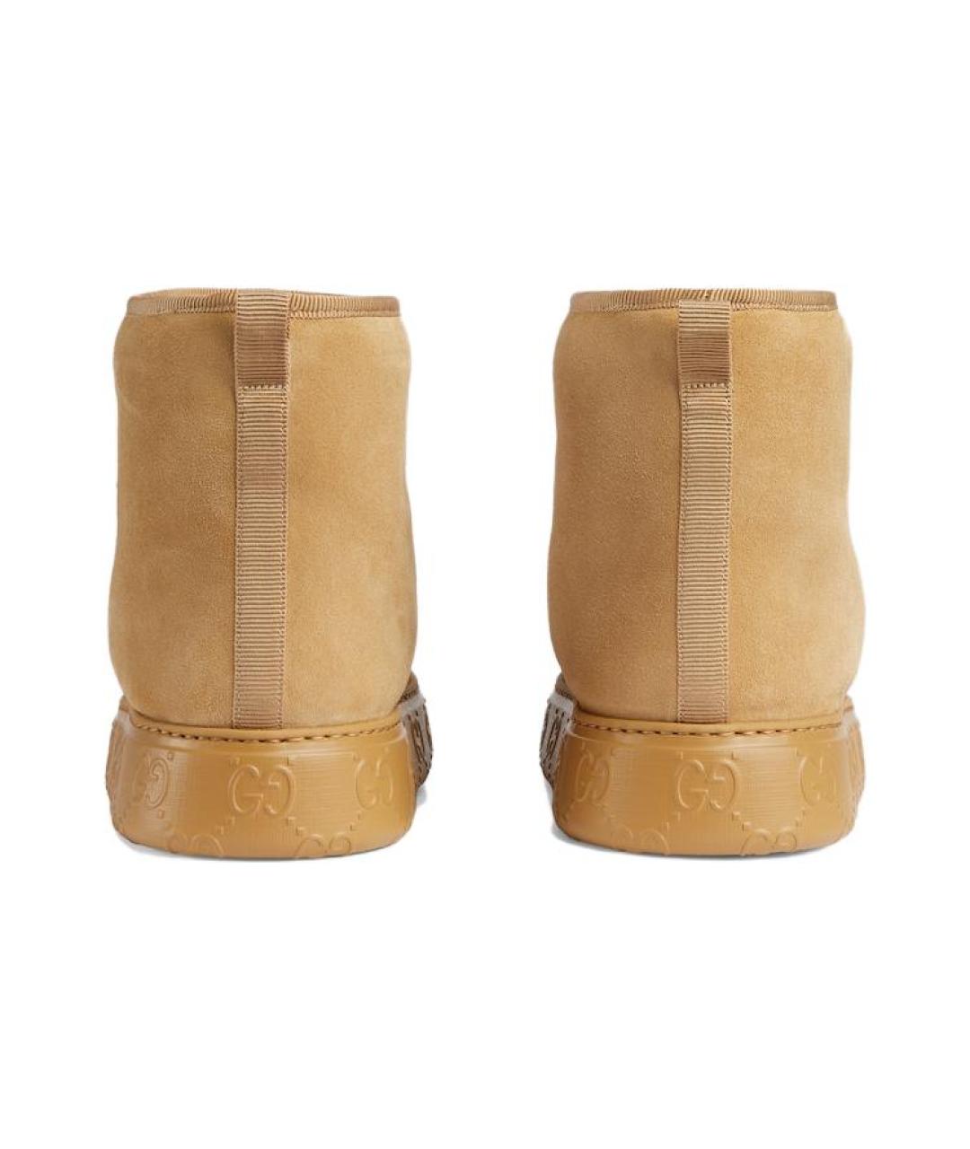 GUCCI Бежевые замшевые ботинки, фото 5