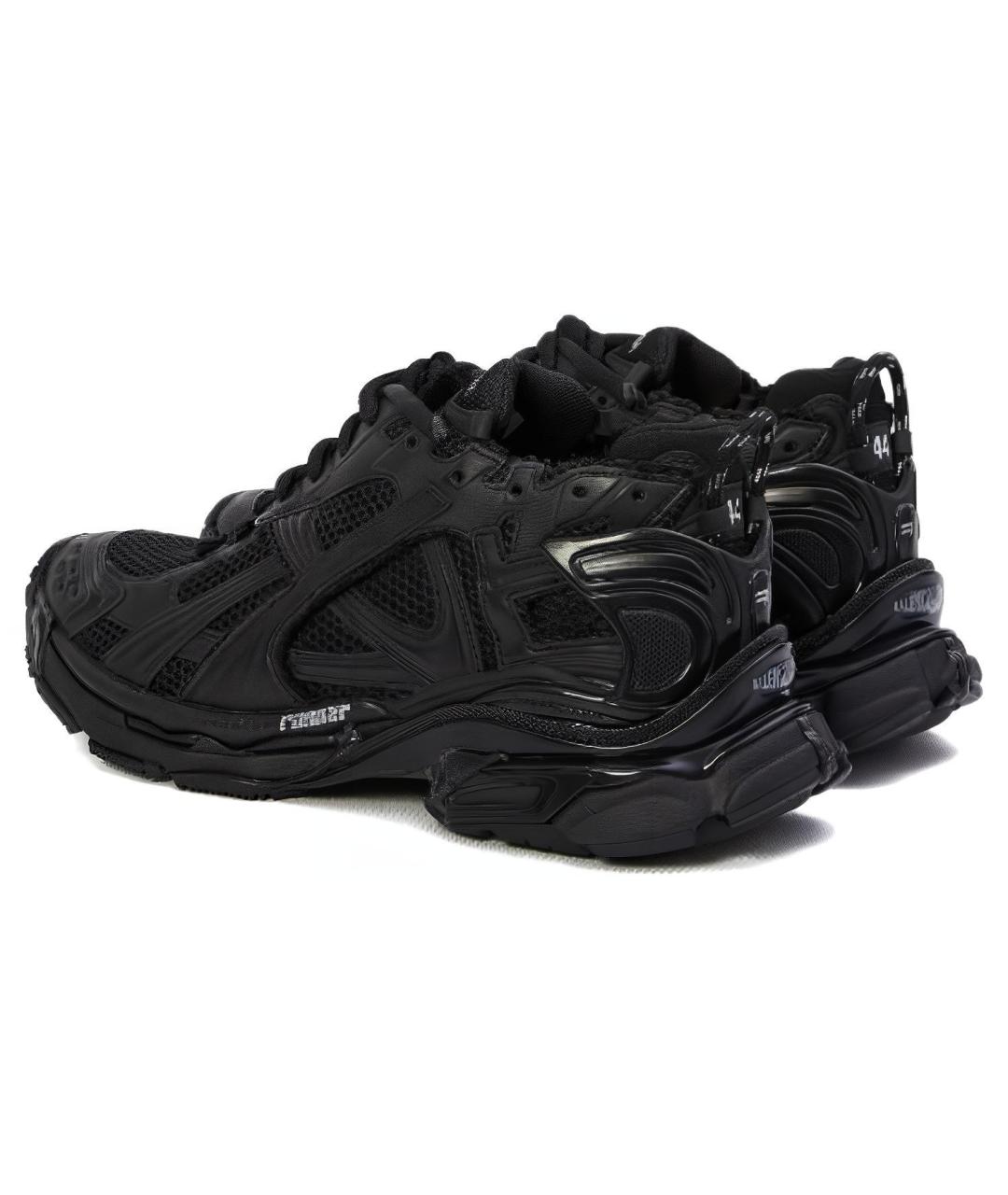 BALENCIAGA Черные кожаные низкие кроссовки / кеды, фото 4