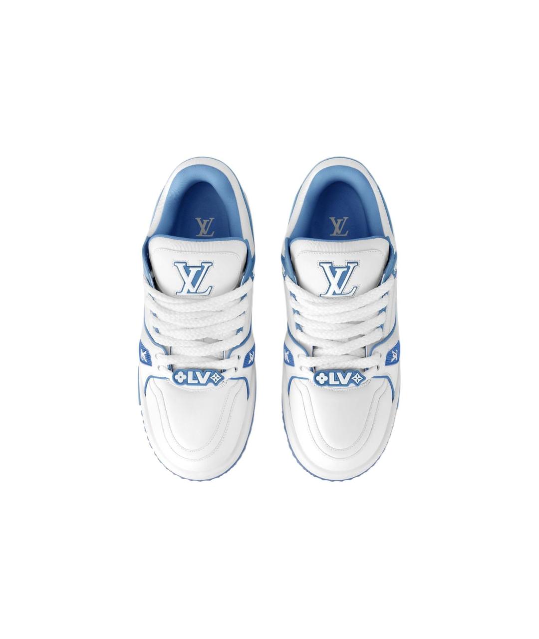 LOUIS VUITTON Голубые кожаные кроссовки, фото 3