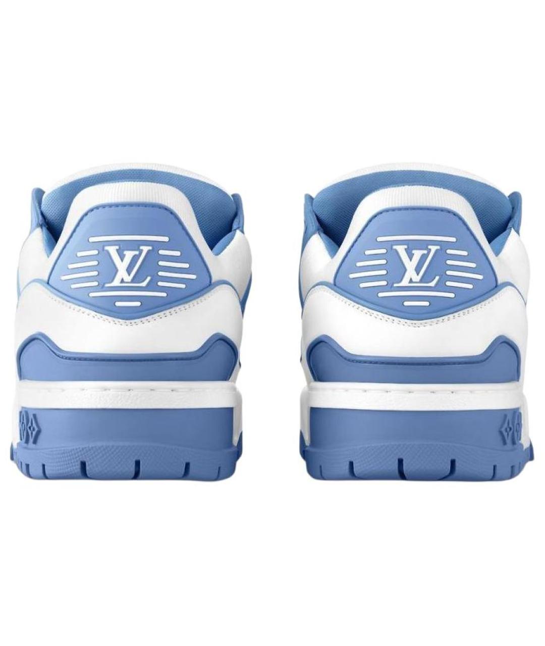 LOUIS VUITTON Голубые кожаные кроссовки, фото 4