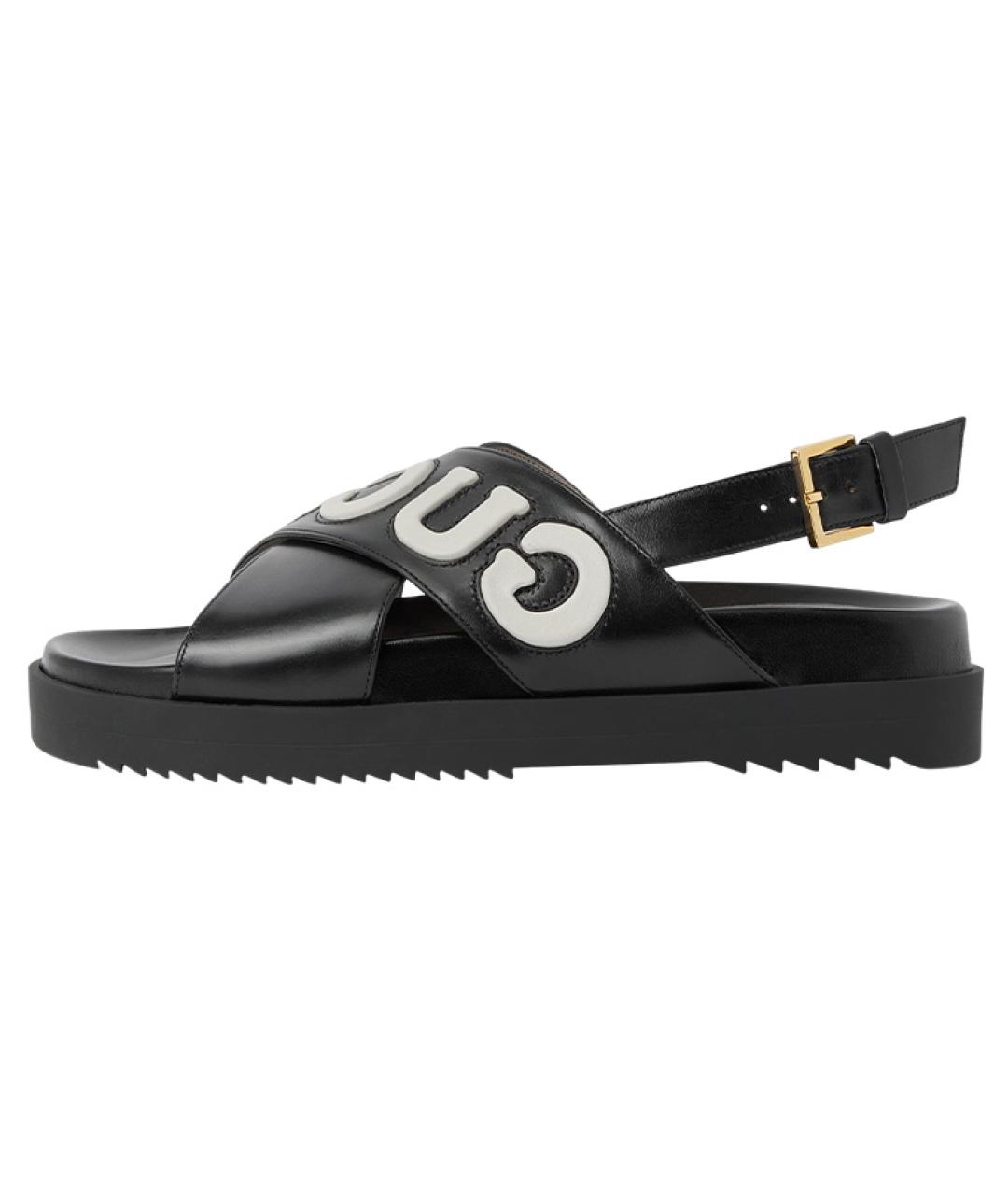 GUCCI Черные кожаные сандалии, фото 6