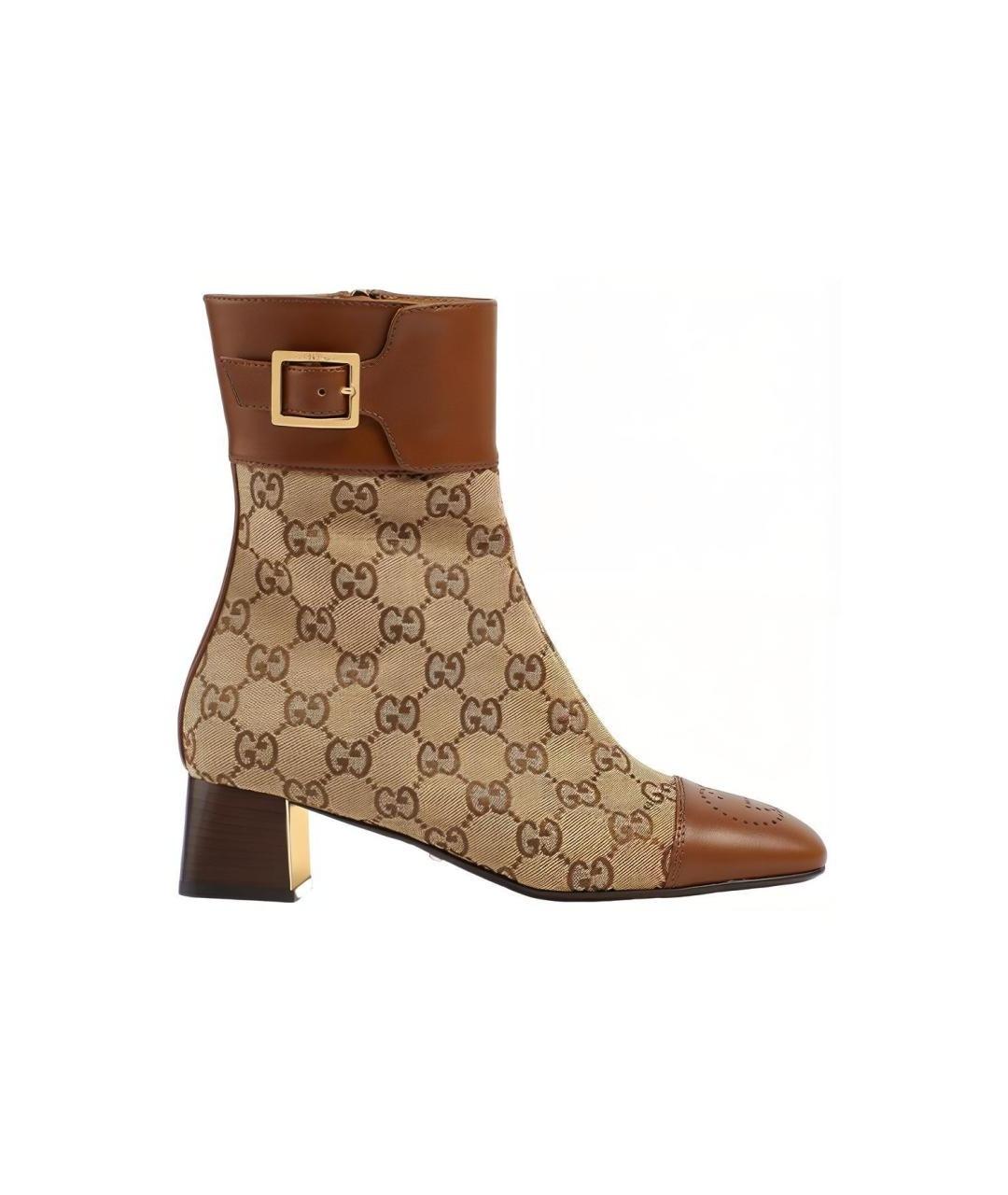 GUCCI Бежевые ботильоны, фото 6