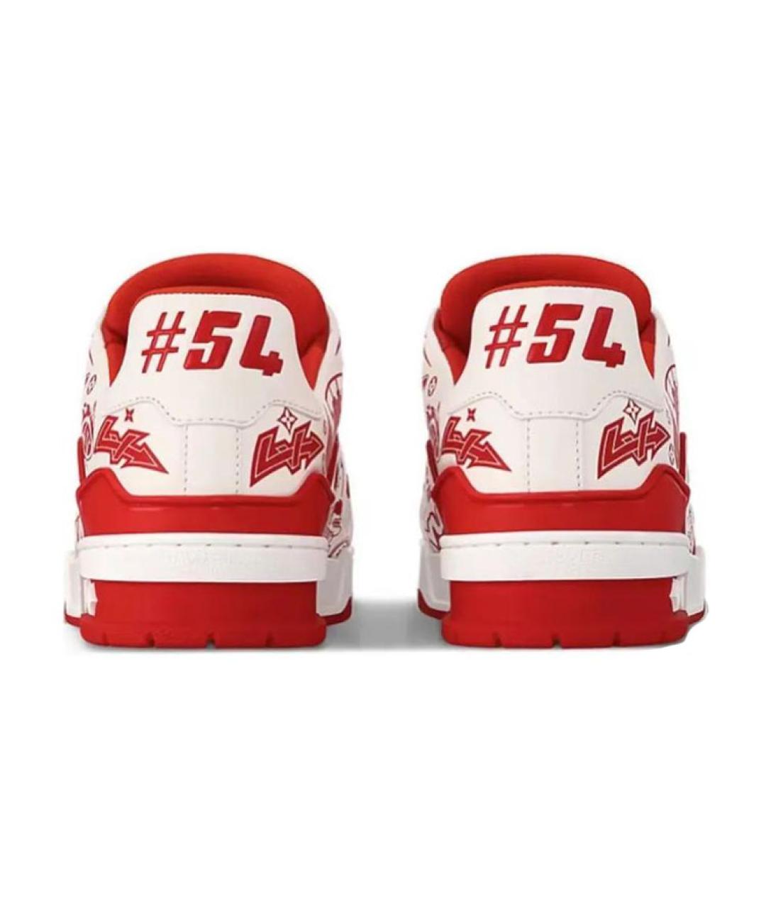 LOUIS VUITTON Красные кожаные кроссовки, фото 4