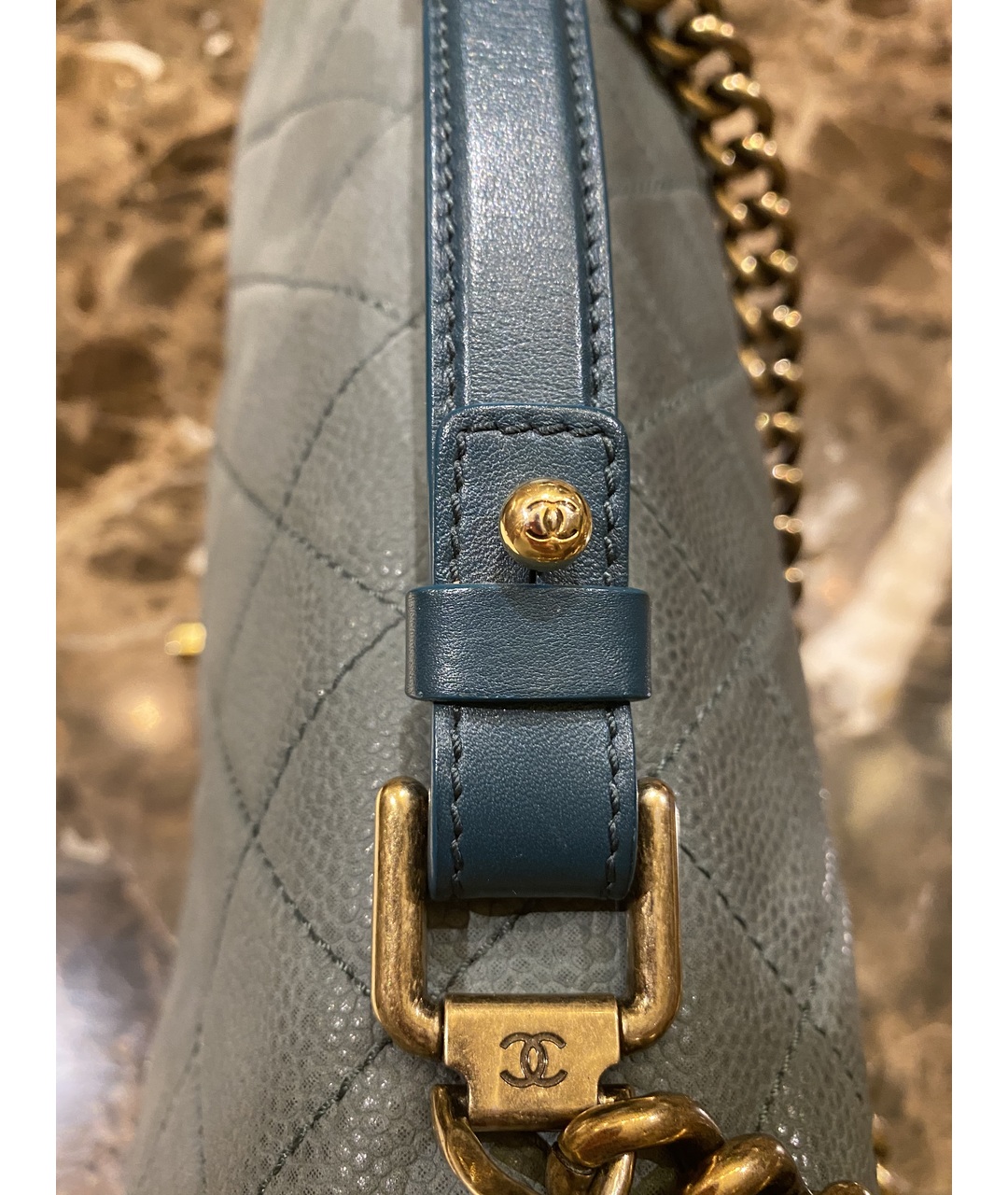 CHANEL PRE-OWNED Хаки кожаная сумка тоут, фото 6