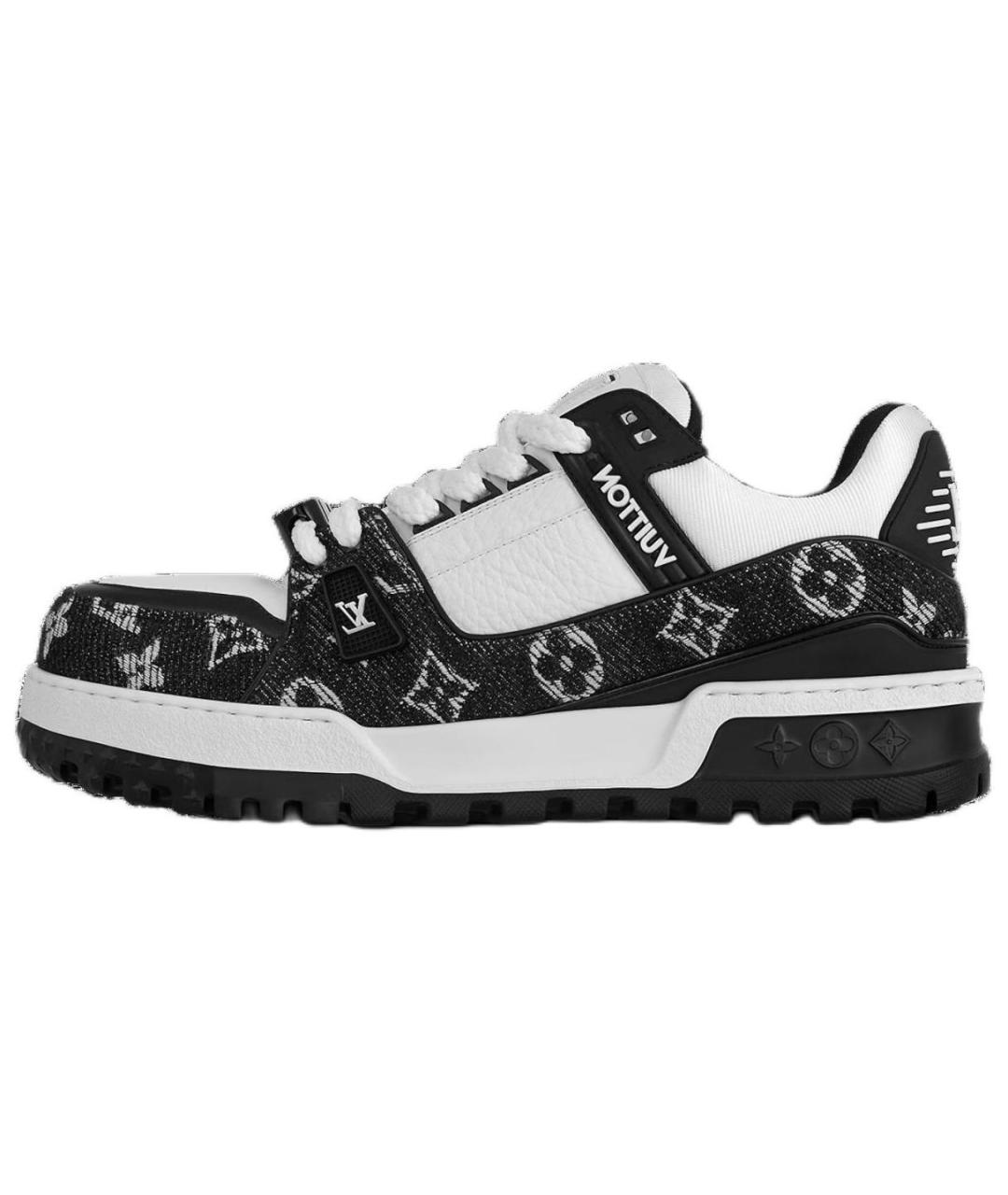 LOUIS VUITTON Черные кожаные кроссовки, фото 2