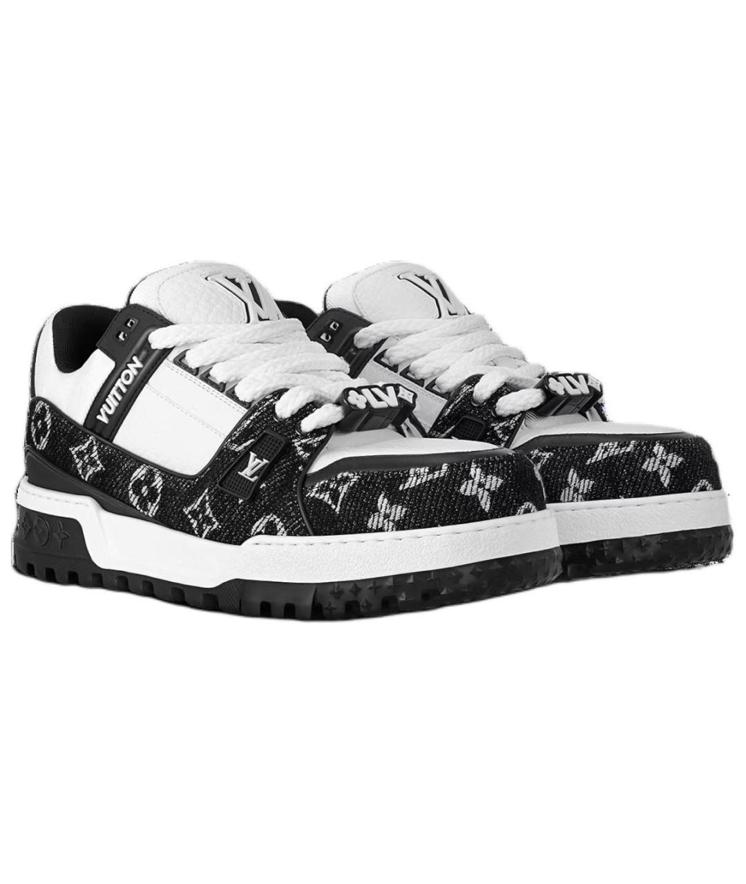 LOUIS VUITTON Черные кожаные кроссовки, фото 3