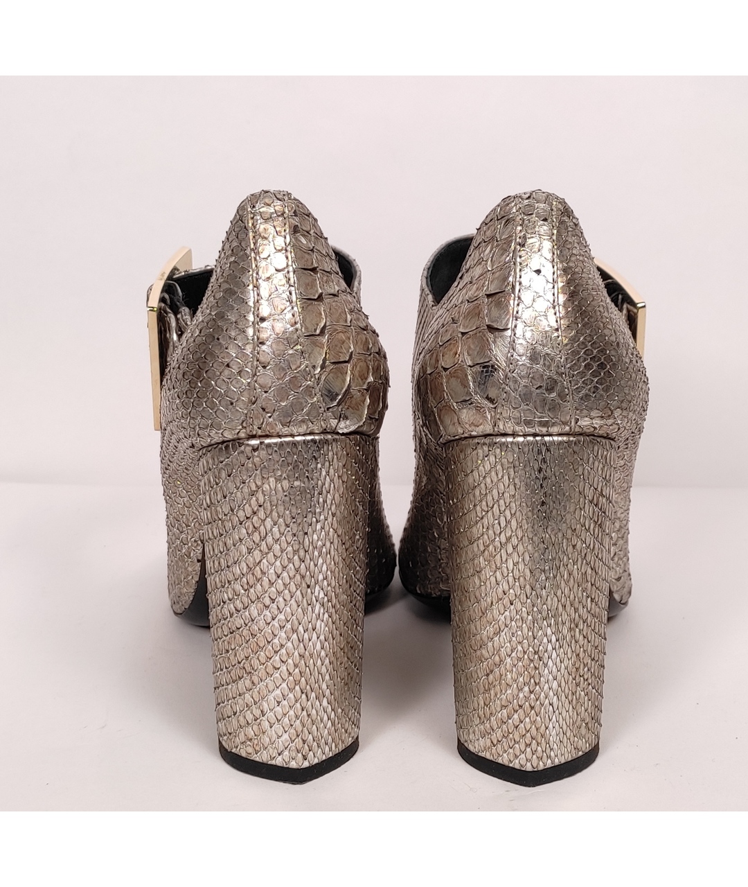 LANVIN Серебряные кожаные туфли, фото 4