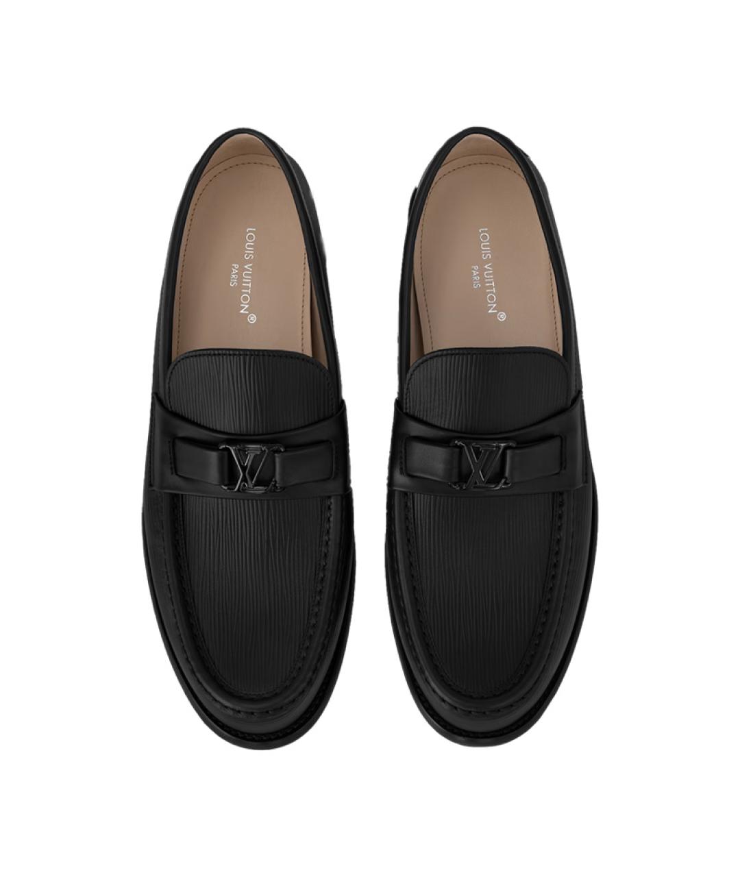 LOUIS VUITTON Черные кожаные лоферы, фото 4