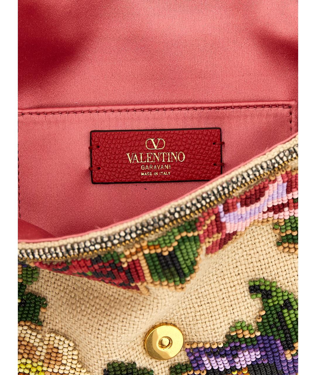 VALENTINO Мульти льняная сумка через плечо, фото 4