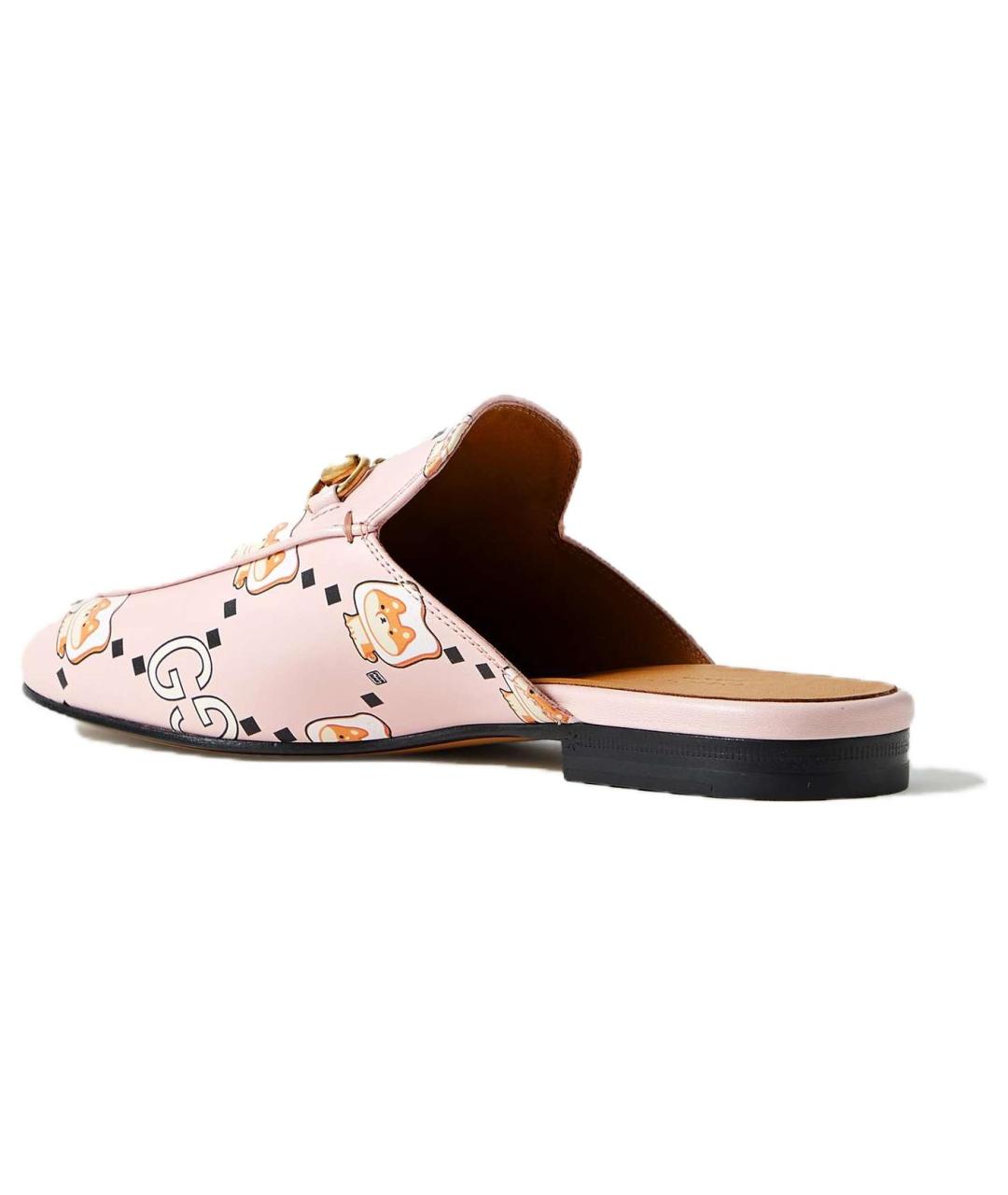 GUCCI Розовые кожаные мюли, фото 3
