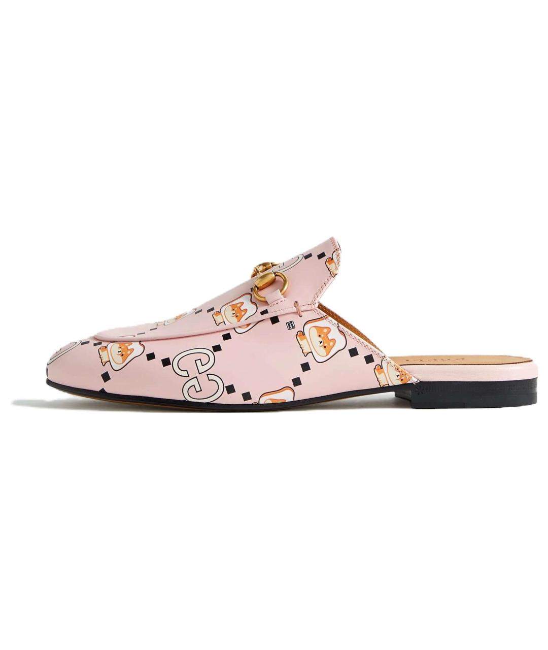GUCCI Розовые кожаные мюли, фото 2