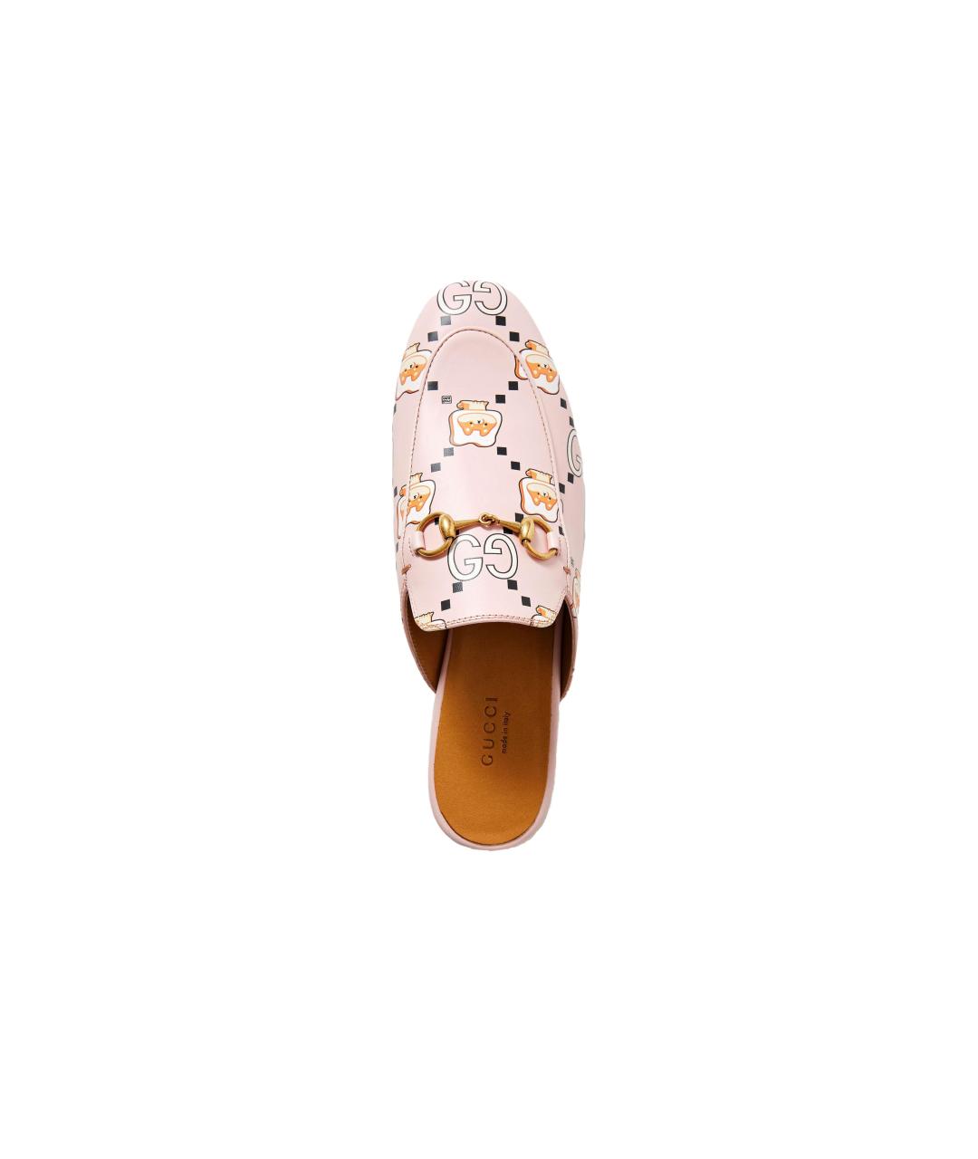 GUCCI Розовые кожаные мюли, фото 4