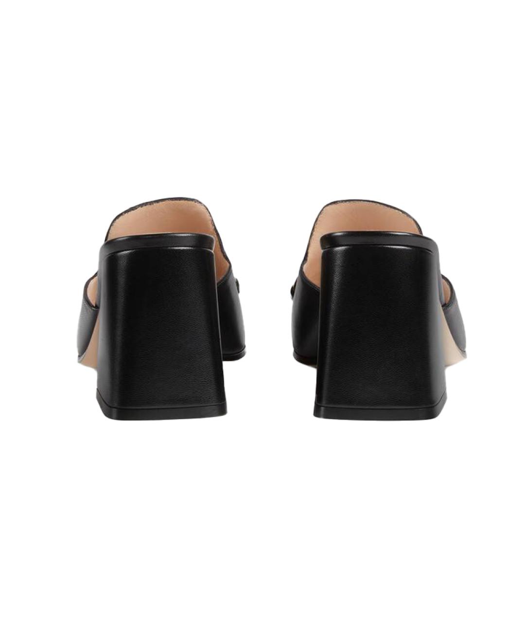 GUCCI Черные кожаные мюли, фото 4