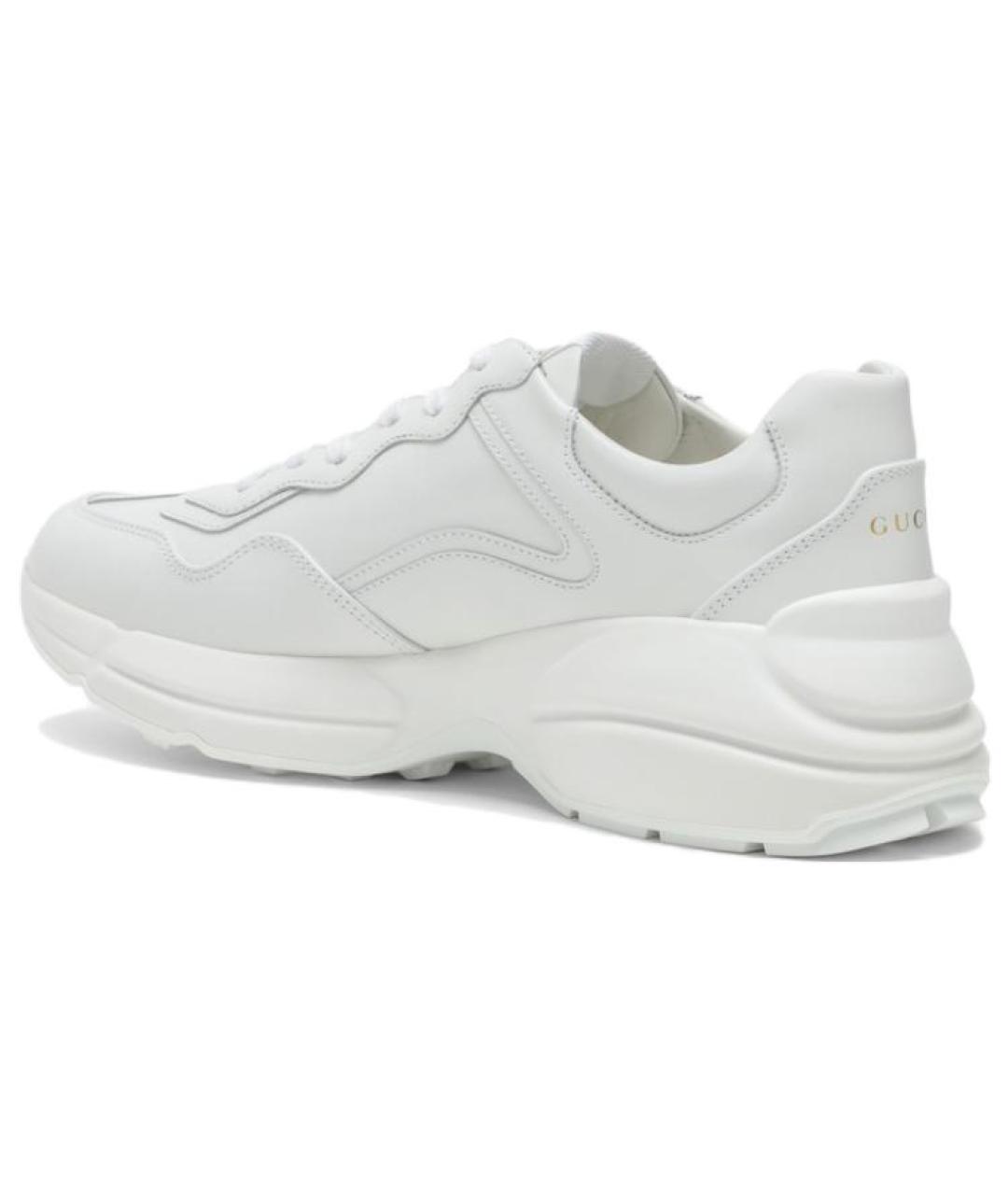 GUCCI Белые кожаные кроссовки, фото 3