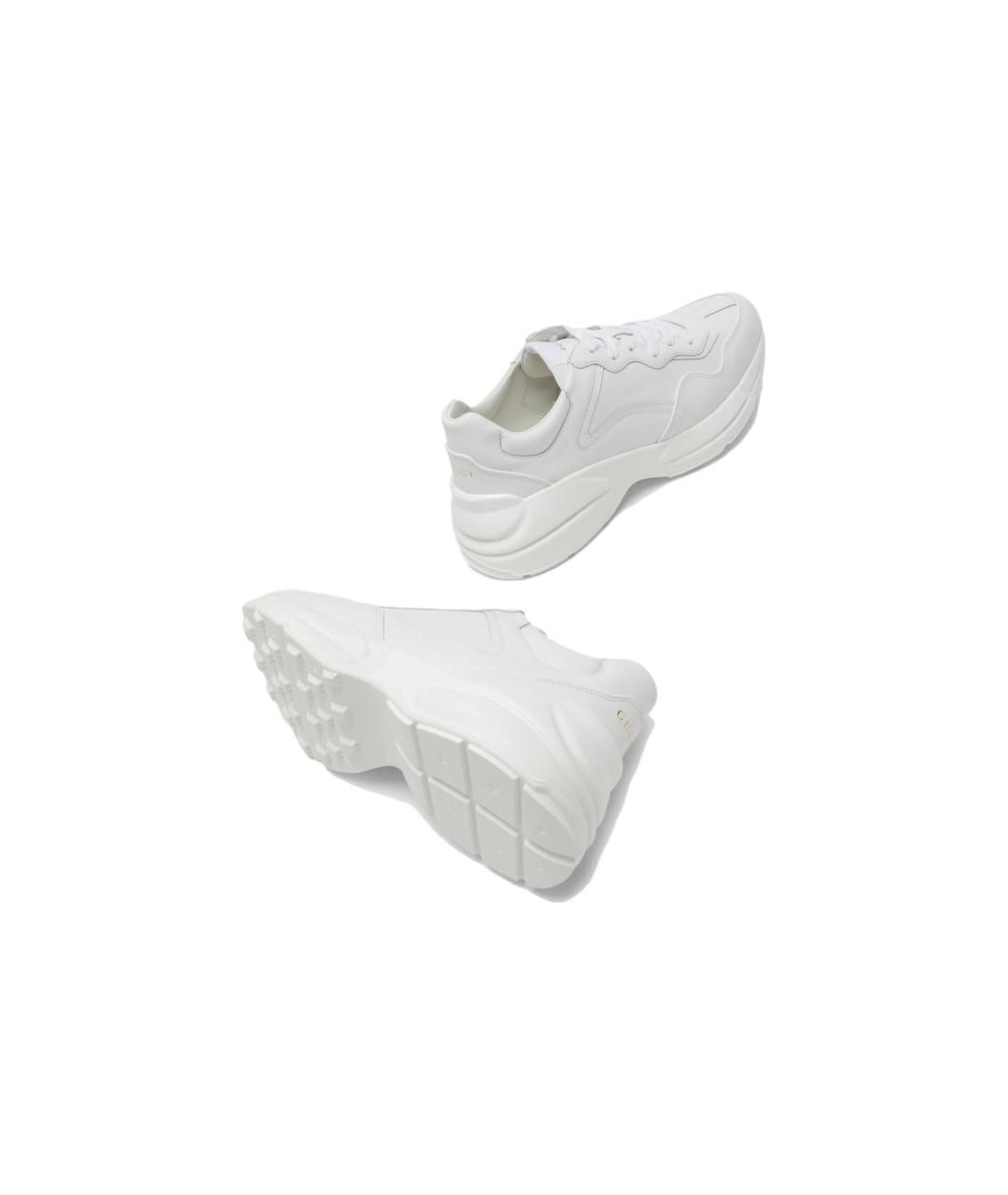 GUCCI Белые кожаные кроссовки, фото 6