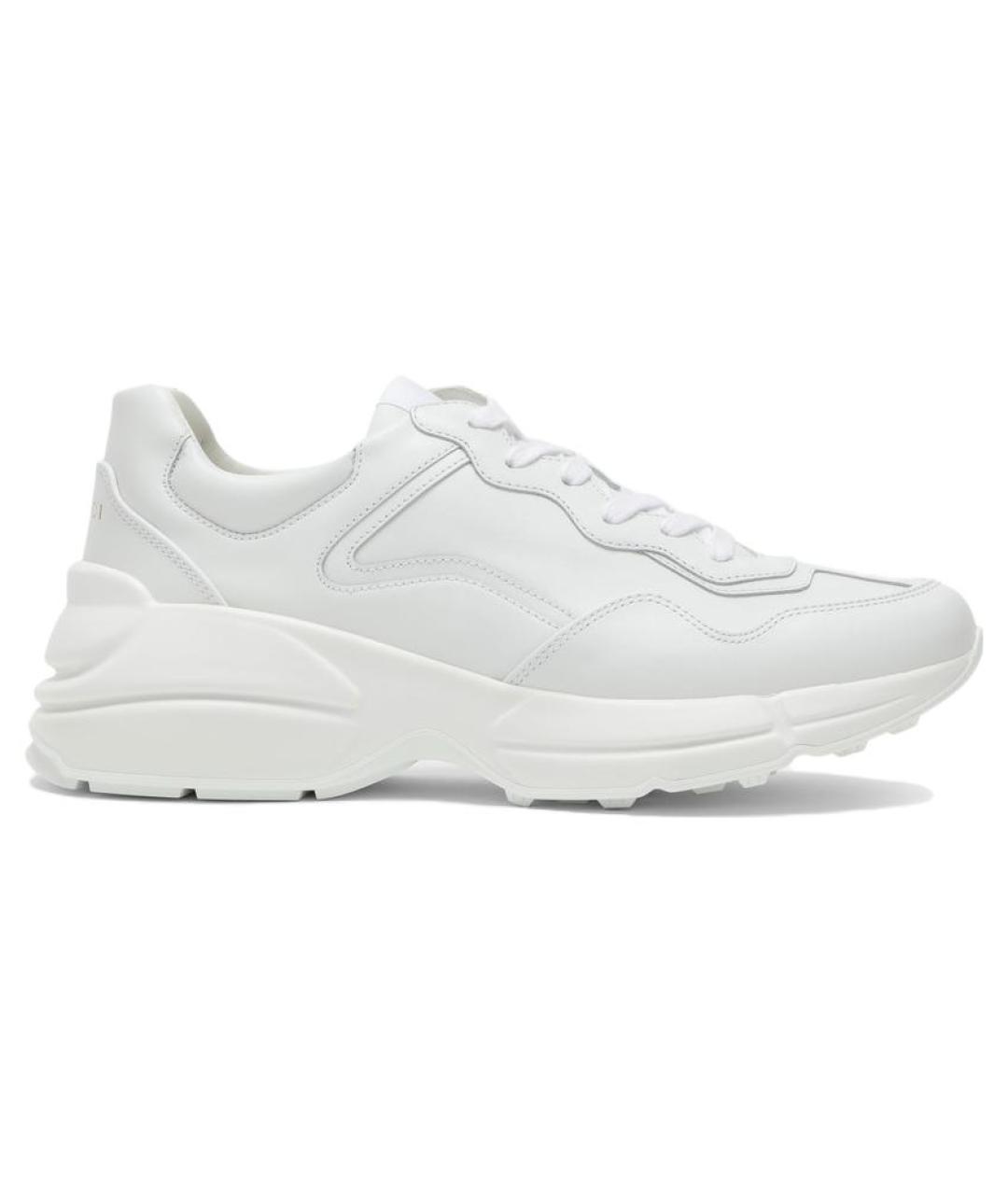 GUCCI Белые кожаные кроссовки, фото 1