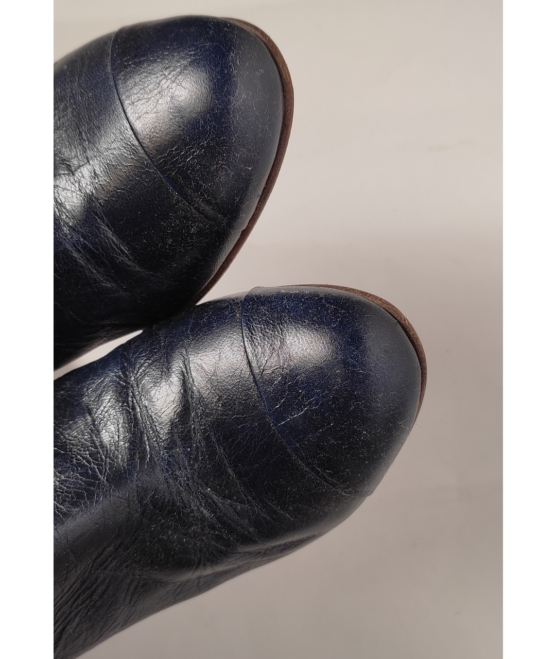 CHANEL PRE-OWNED Синие кожаные сапоги, фото 5