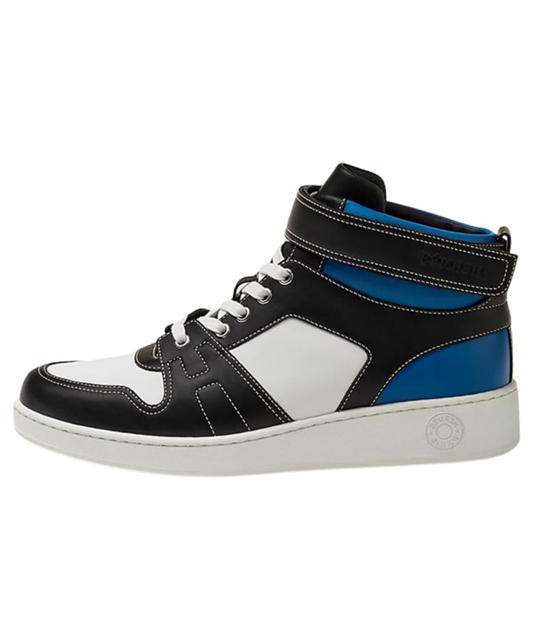 HERMES Черные кожаные высокие кроссовки / кеды, фото 2