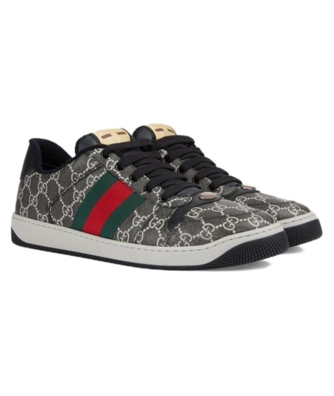 GUCCI Черные низкие кроссовки / кеды, фото 2