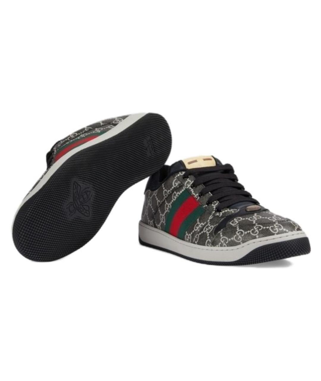 GUCCI Черные низкие кроссовки / кеды, фото 5