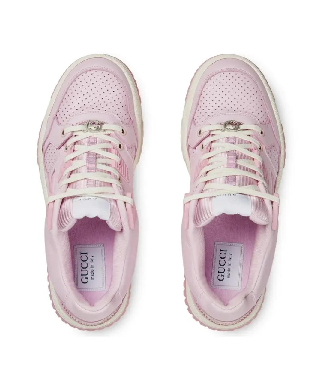 GUCCI Розовые кожаные кроссовки, фото 4