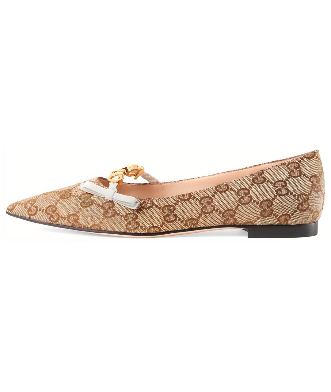 GUCCI Бежевые балетки, фото 6