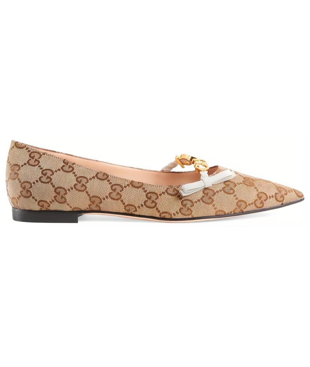 GUCCI Бежевые балетки, фото 1