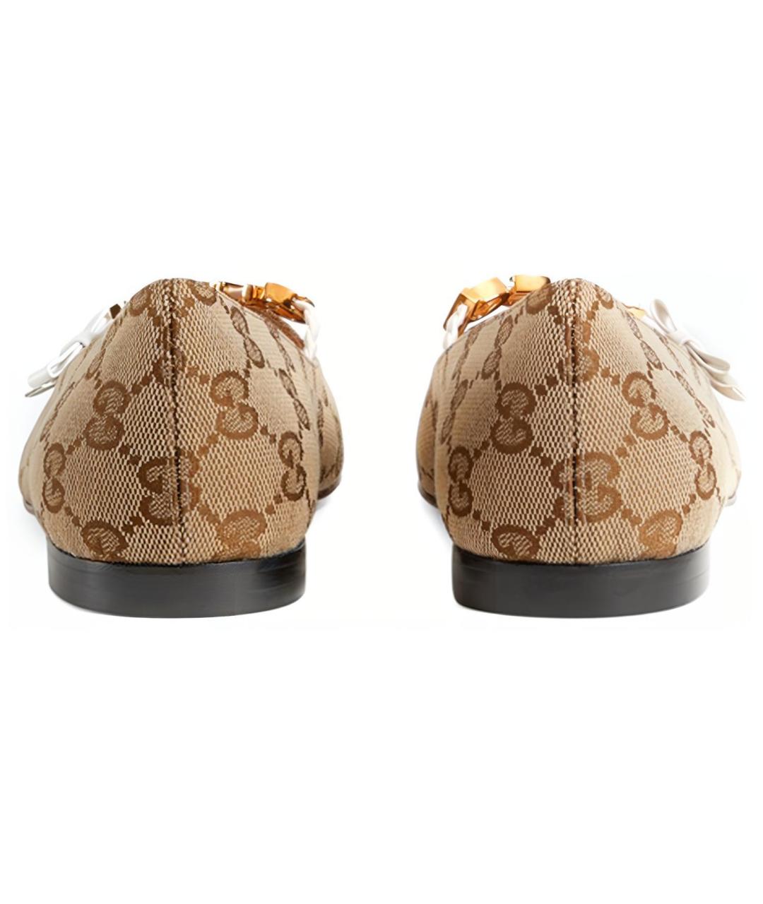 GUCCI Бежевые балетки, фото 4