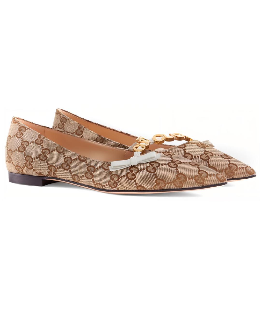 GUCCI Бежевые балетки, фото 2