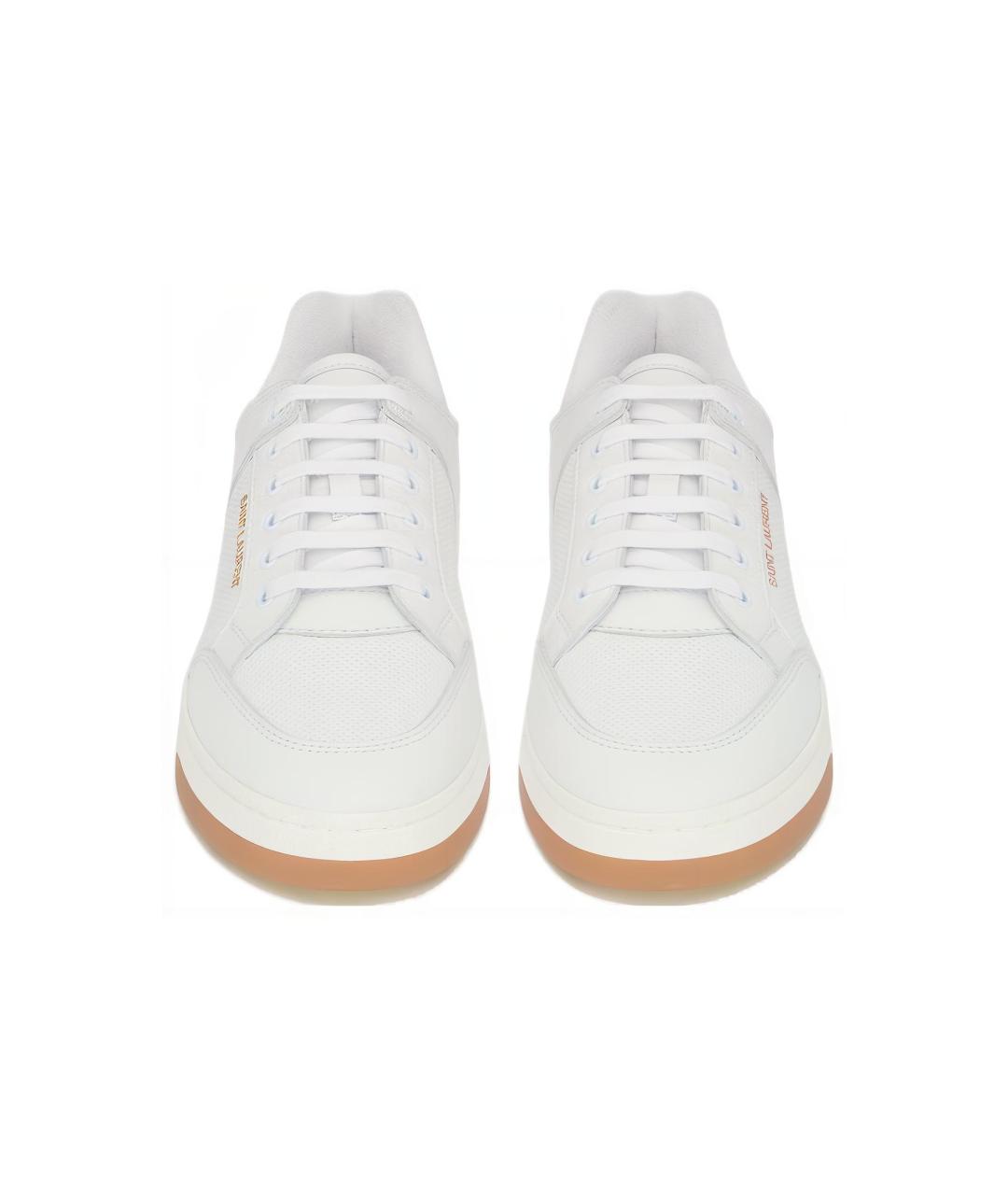 SAINT LAURENT Белые кожаные кроссовки, фото 4