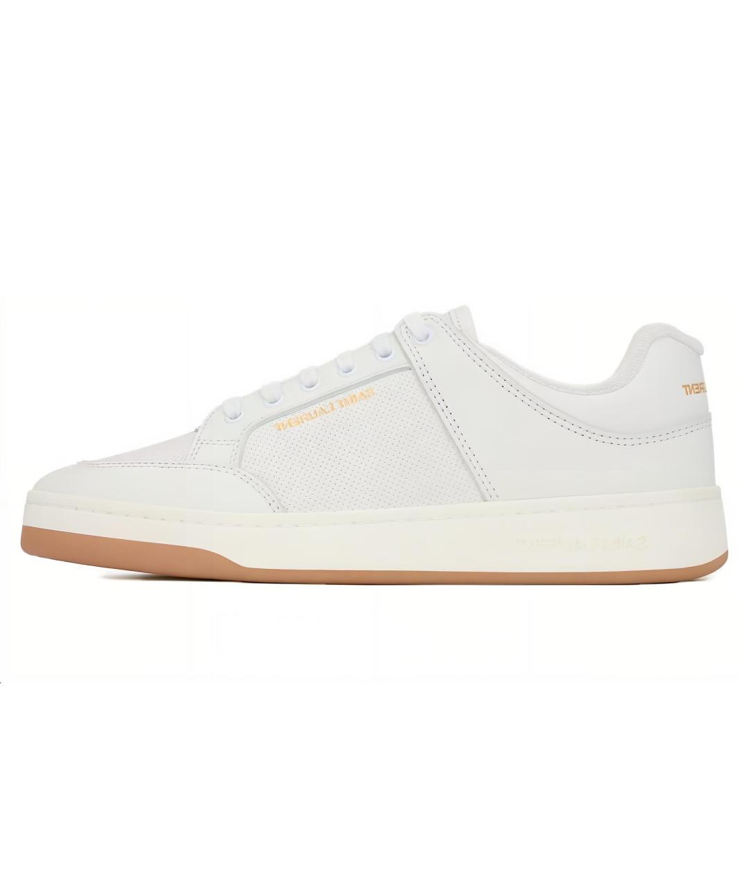 SAINT LAURENT Белые кожаные кроссовки, фото 2