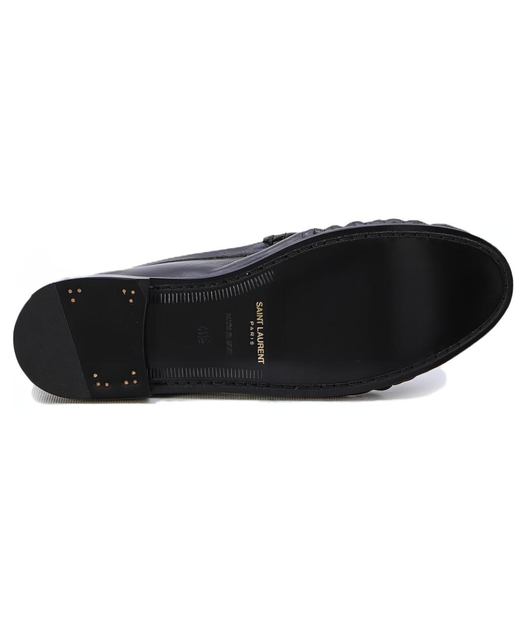 SAINT LAURENT Черные кожаные лоферы, фото 5