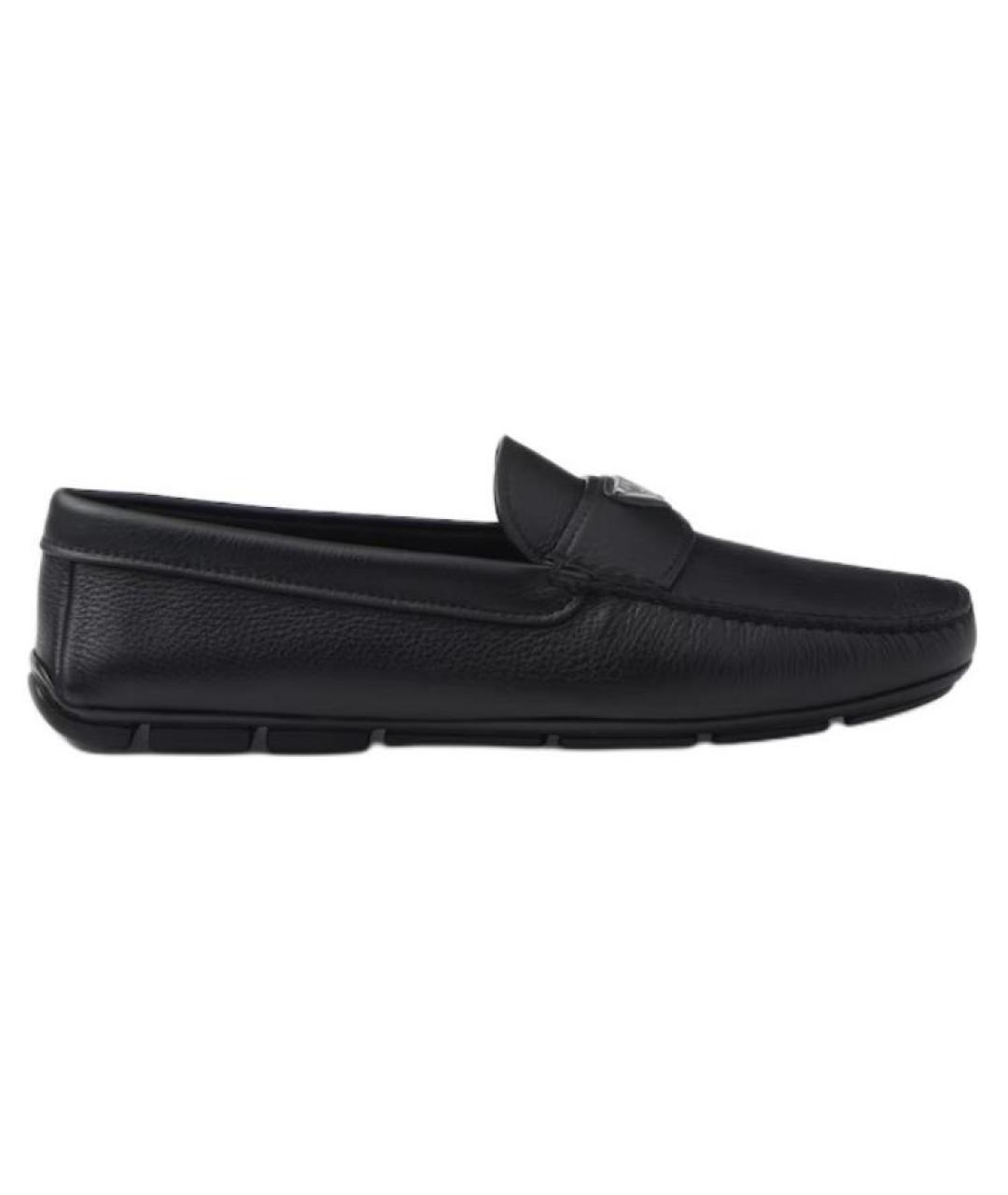 PRADA Черные кожаные лоферы, фото 1