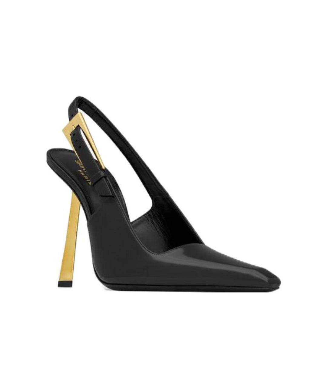 SAINT LAURENT Черные кожаные туфли, фото 1