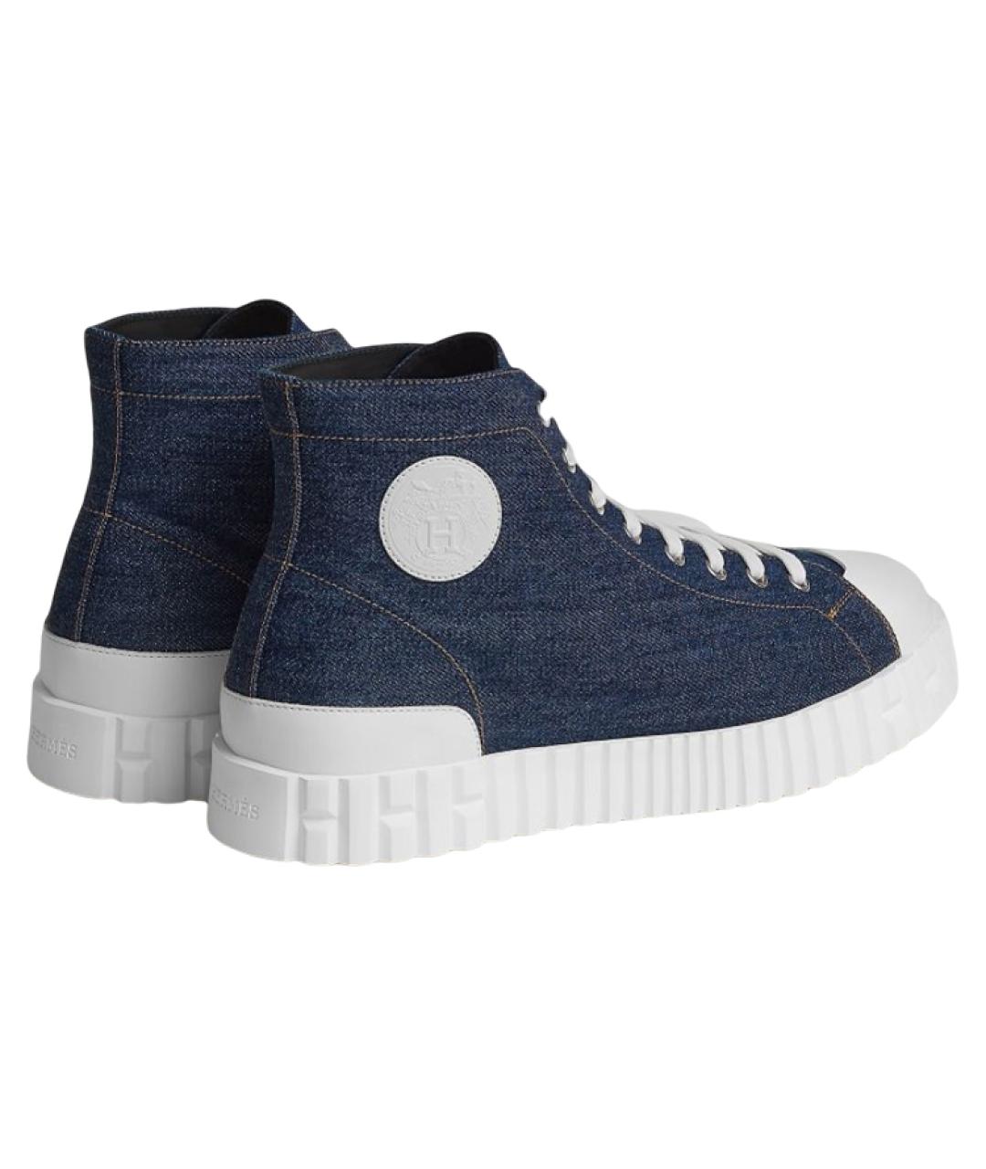 HERMES Темно-синие низкие кроссовки / кеды, фото 4