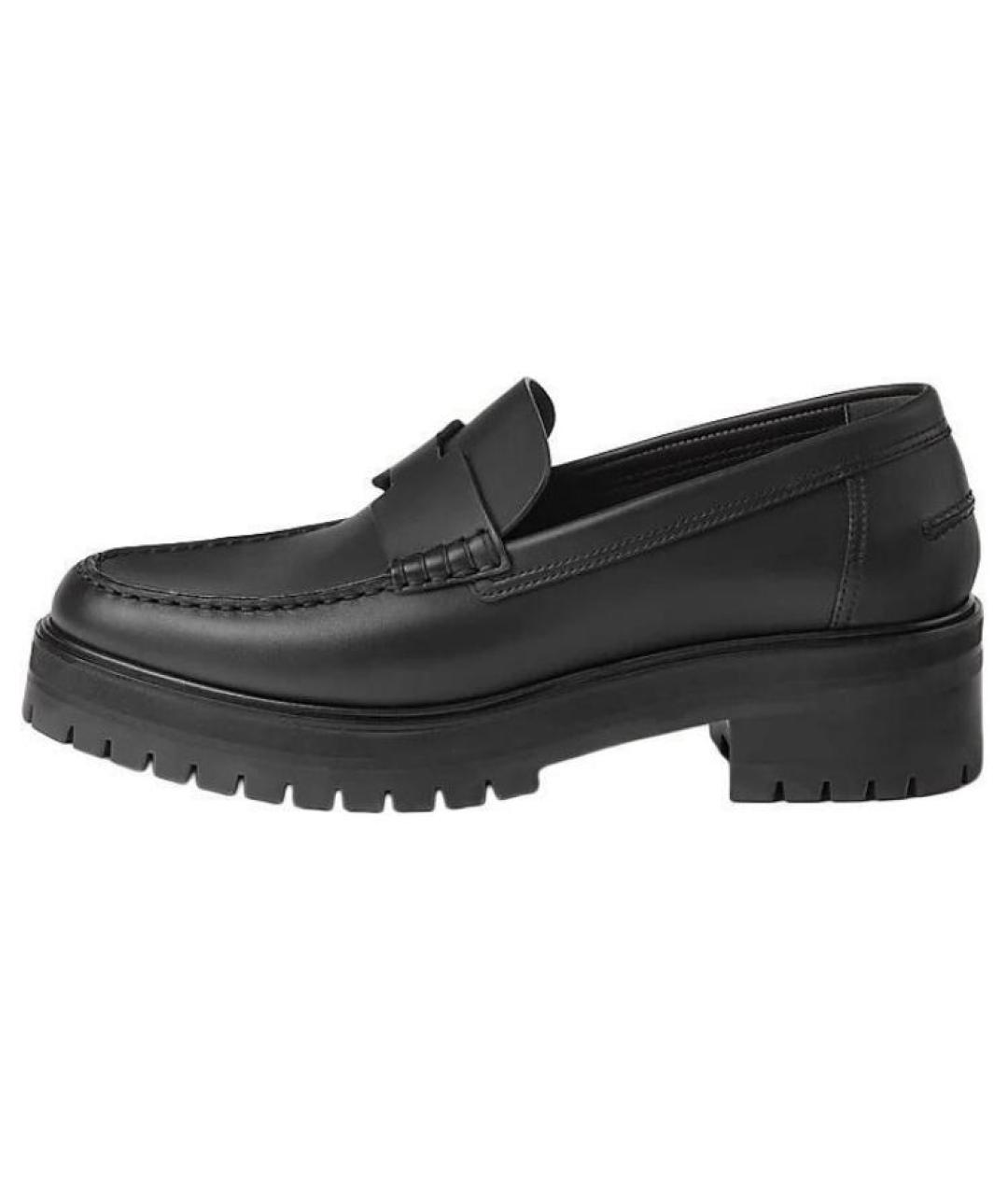 HERMES Черные кожаные лоферы, фото 2